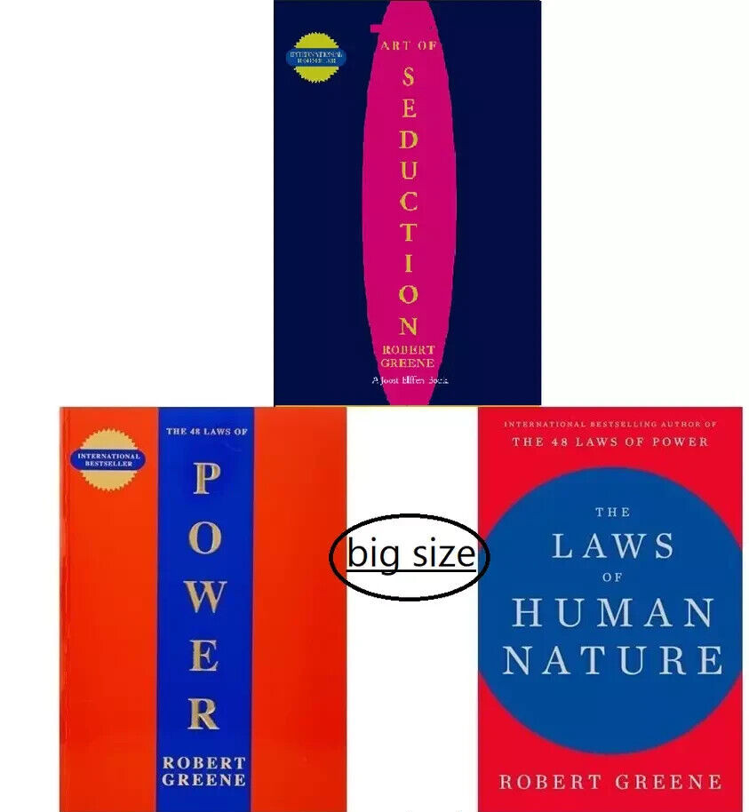 (BIG SIZE)Robert Greene Set 3-seduction, Human Nature, 48 Laws of Power paperbac