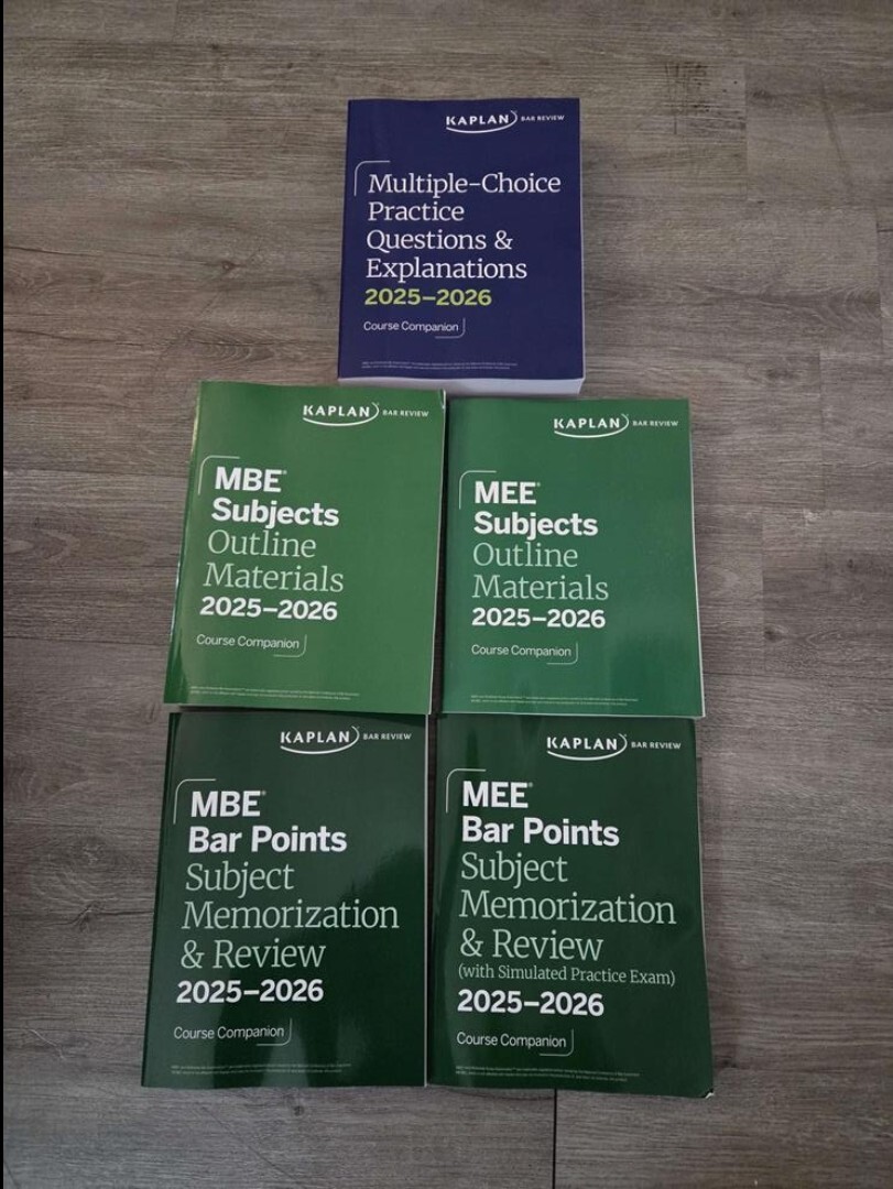 Kaplan Bar Review Course Companion Materials 5 Book Set [2025-2026]