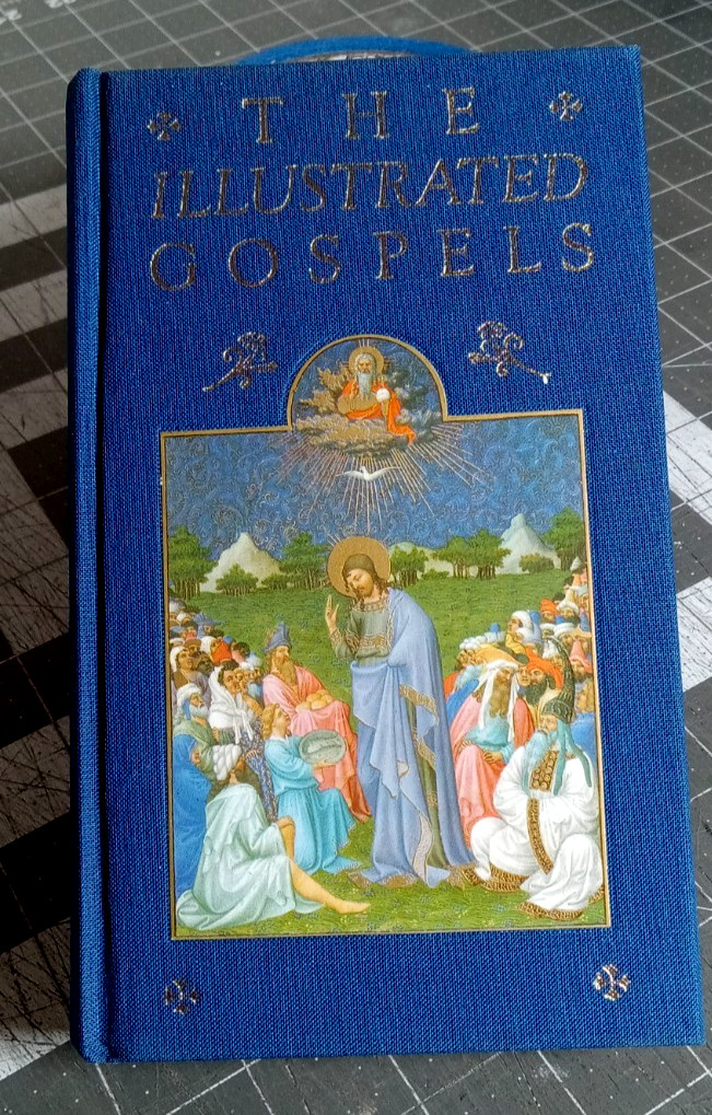 VTG The Illustrated Gospels: Saints Matthew Mark Luke John 1988 Linen Hardcover