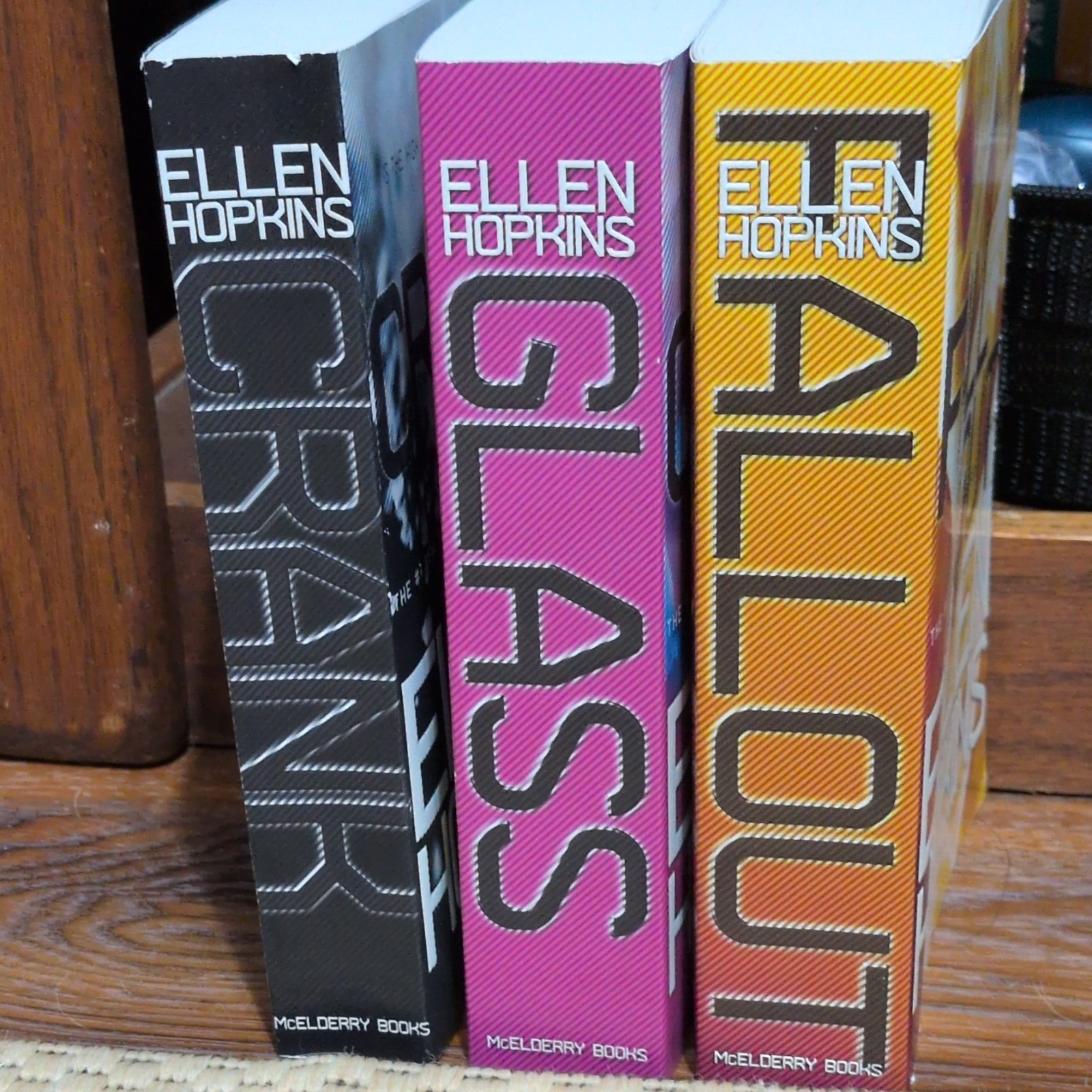 Ellen Hopkins Crank Trilogy PB Lot: Crank, Glass, Fallout YA Fiction