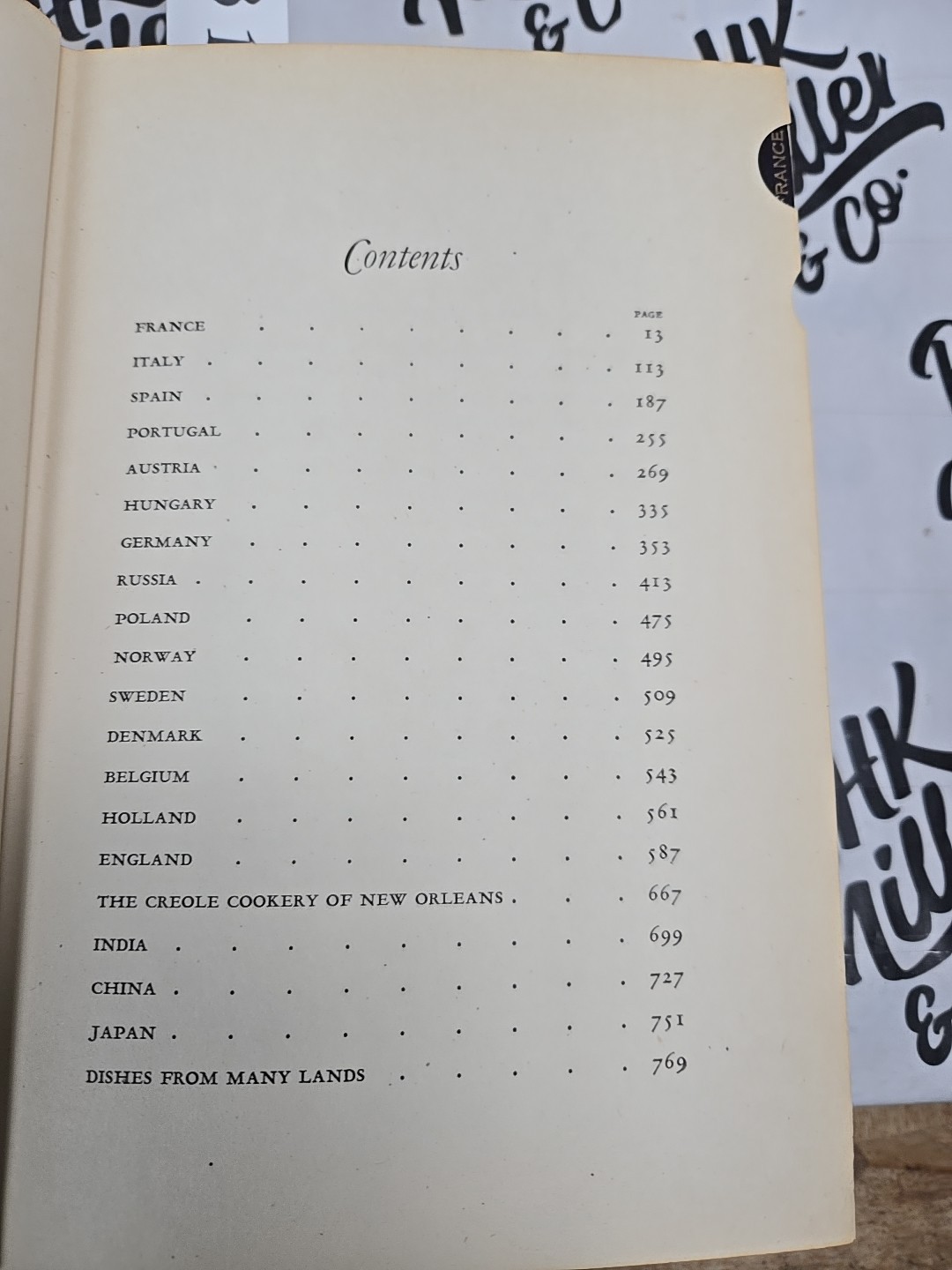 Recipes of All Nations Countess Morphy 1935 Vintage Cookbook Thumb Index Wise