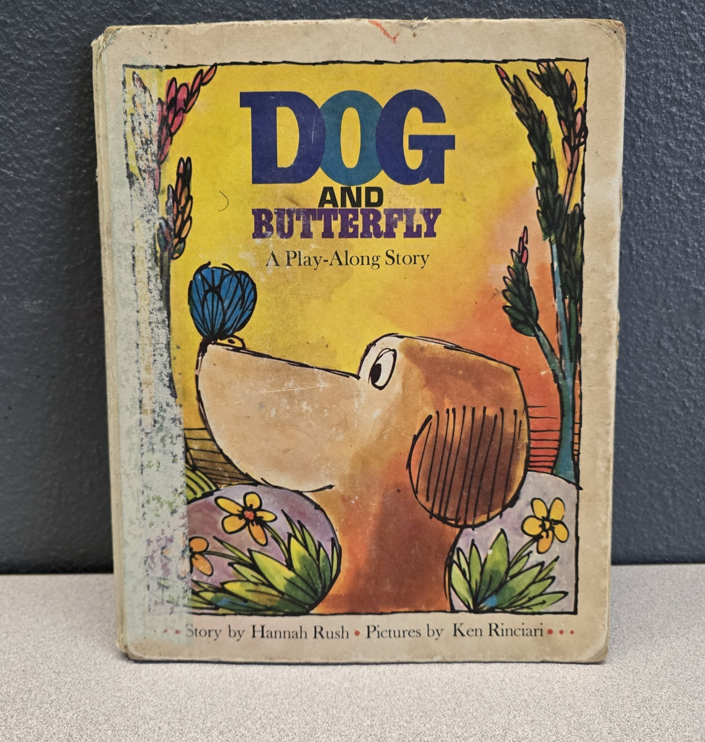 1965 Dog and Butterfly A Play Along Story Hardcover Book Vintage Childrens