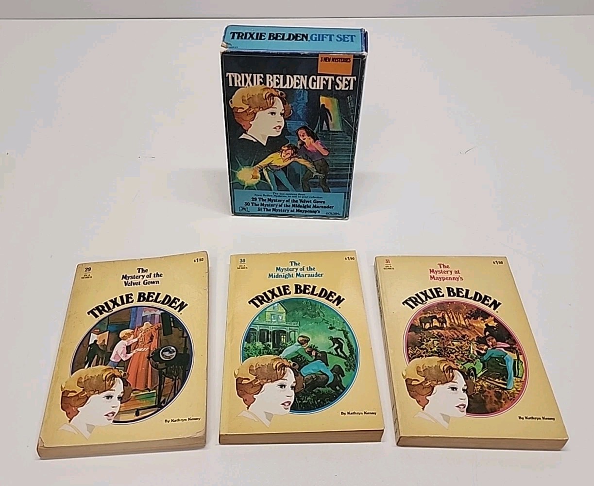 TRIXIE BELDEN Vintage Book Lot 29 30 31 PB Mysteries by Kathryn Kenny Gift Set
