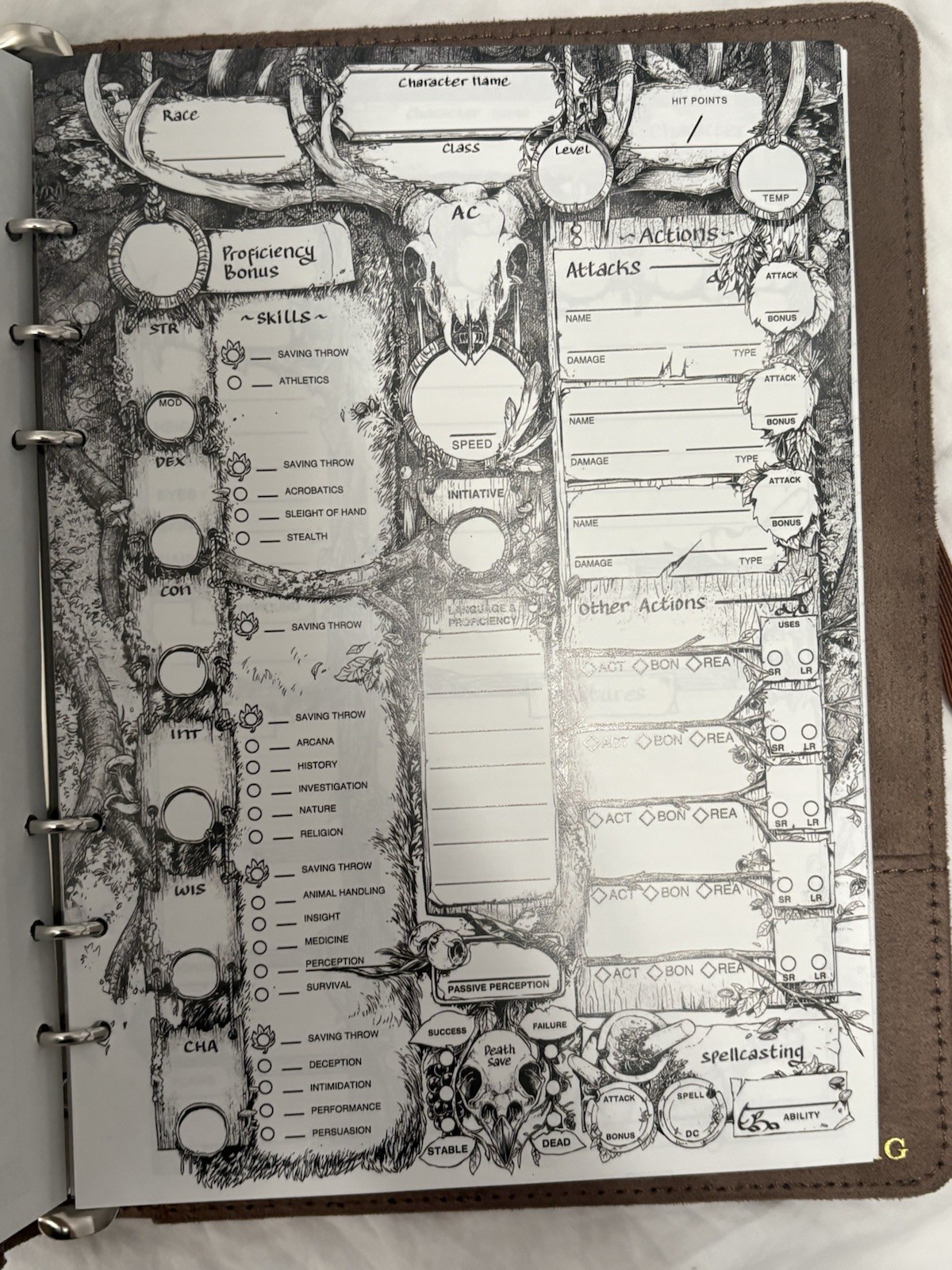 The Griffon’s Saddlebag – Character Binder Faux Leather
