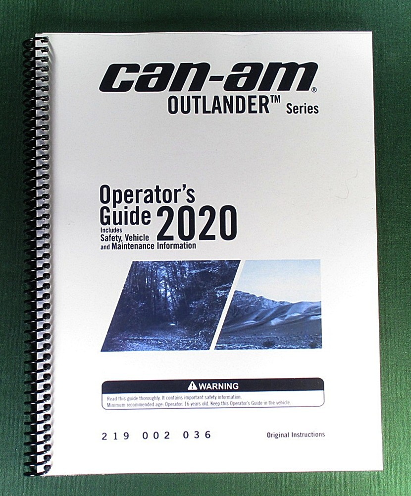 2020 Can-Am Outlander 450 Owner’s Manual: 212 Pages & Protective Covers!