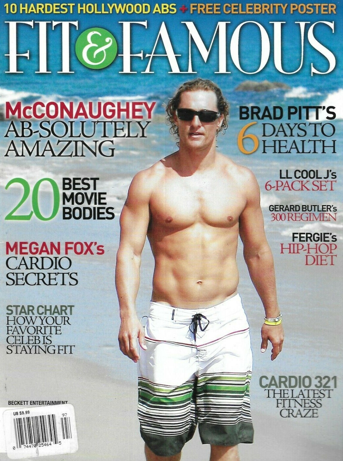 Fit and Famous Magazine Matthew McConaughey Brad Pitt Kobe Bryant Megan Fox 2010