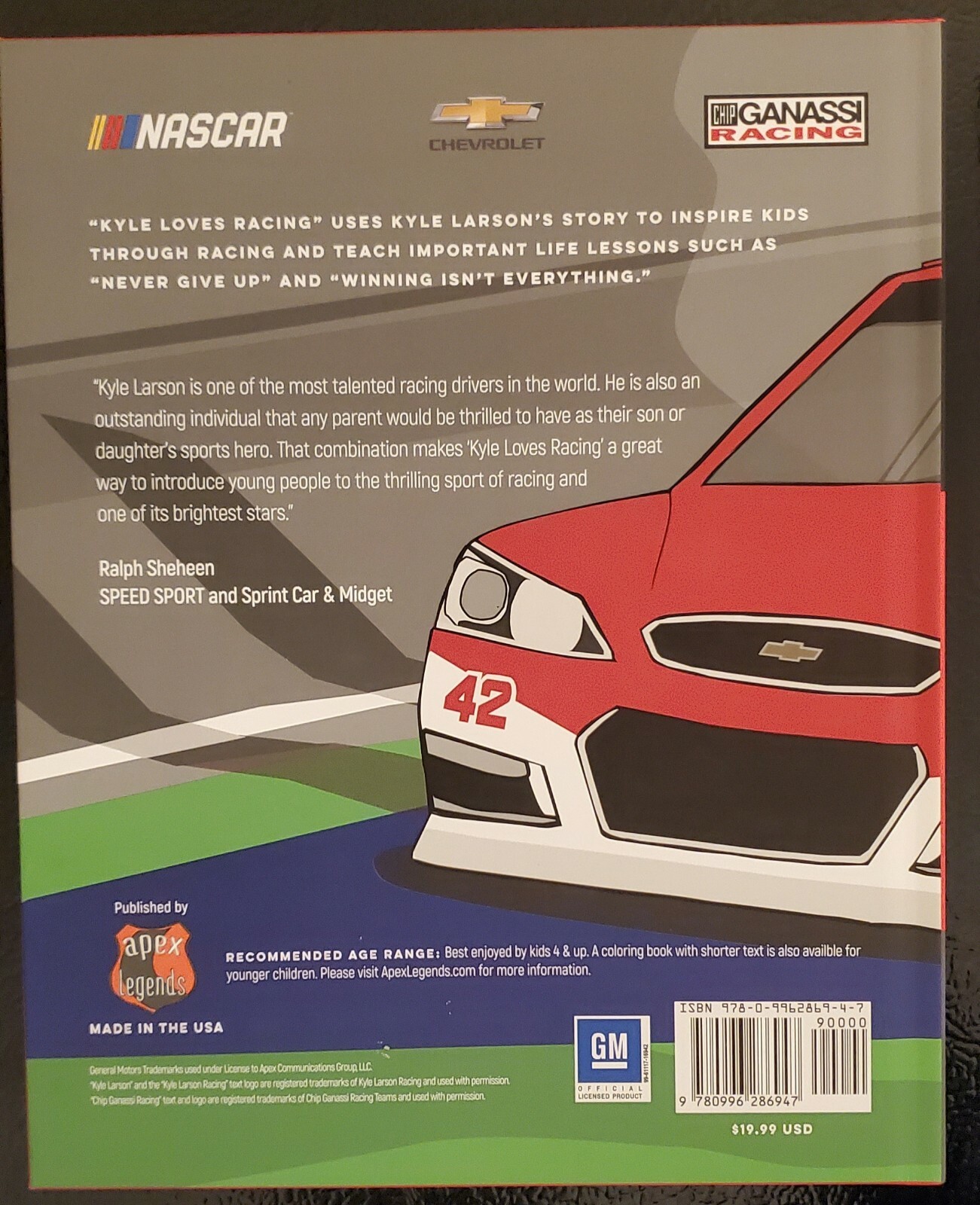 Kyle Larson #42 Target CGR KYLE LOVES RACING Hardcover Book & Coloring Book