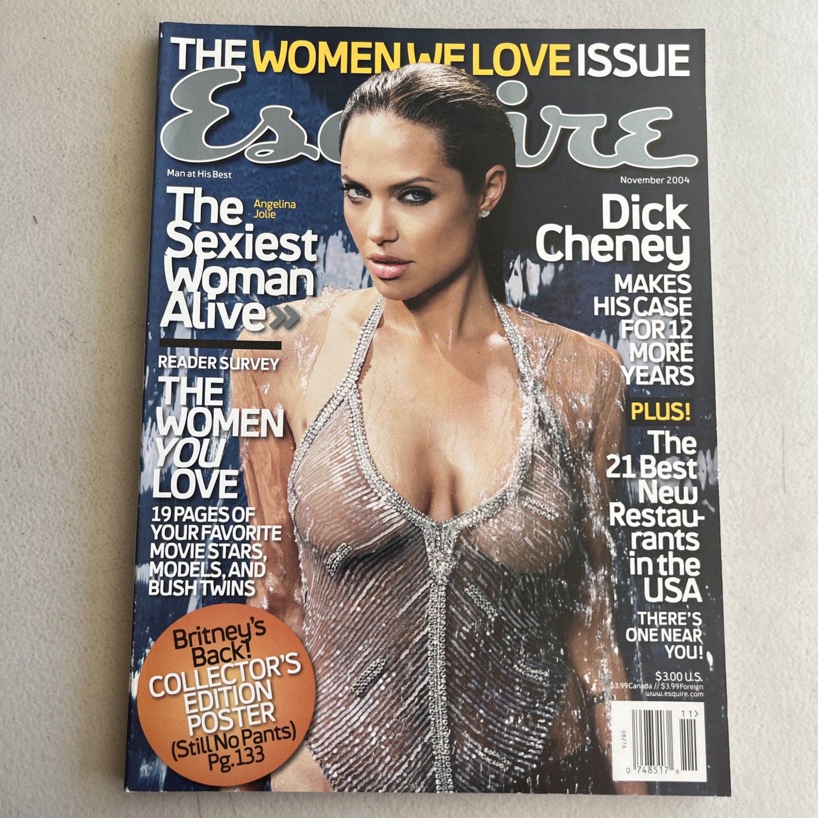 Esquire Magazine November 2004 Anjolina Jolie Cover Brittany Spears Poster…
