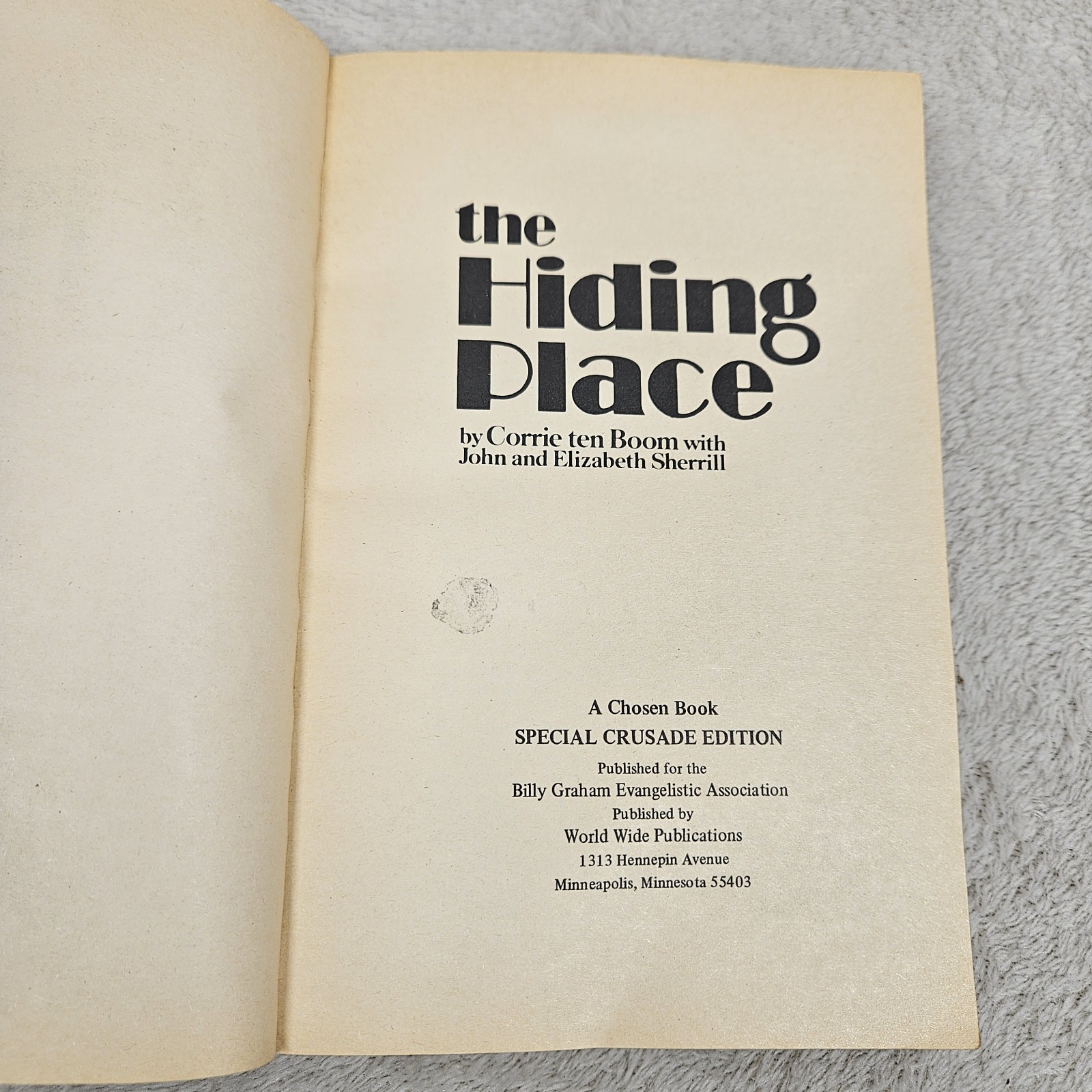 The Hiding Place By Corrie Ten Boom Special Crusade Edition Billy Graham