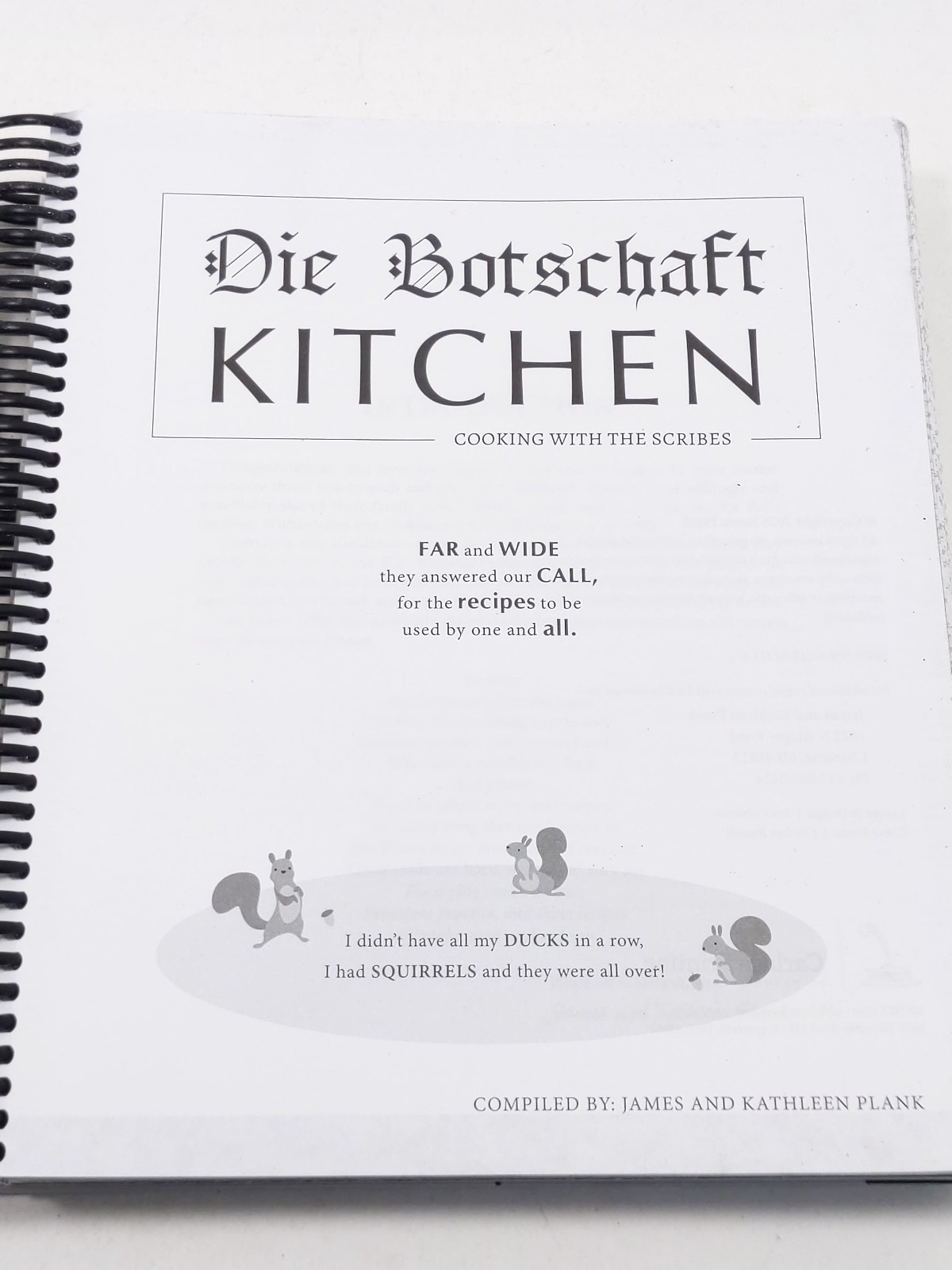 Die Botschaft Kitchen Cooking With The Scribes by James and Kathleen Plank