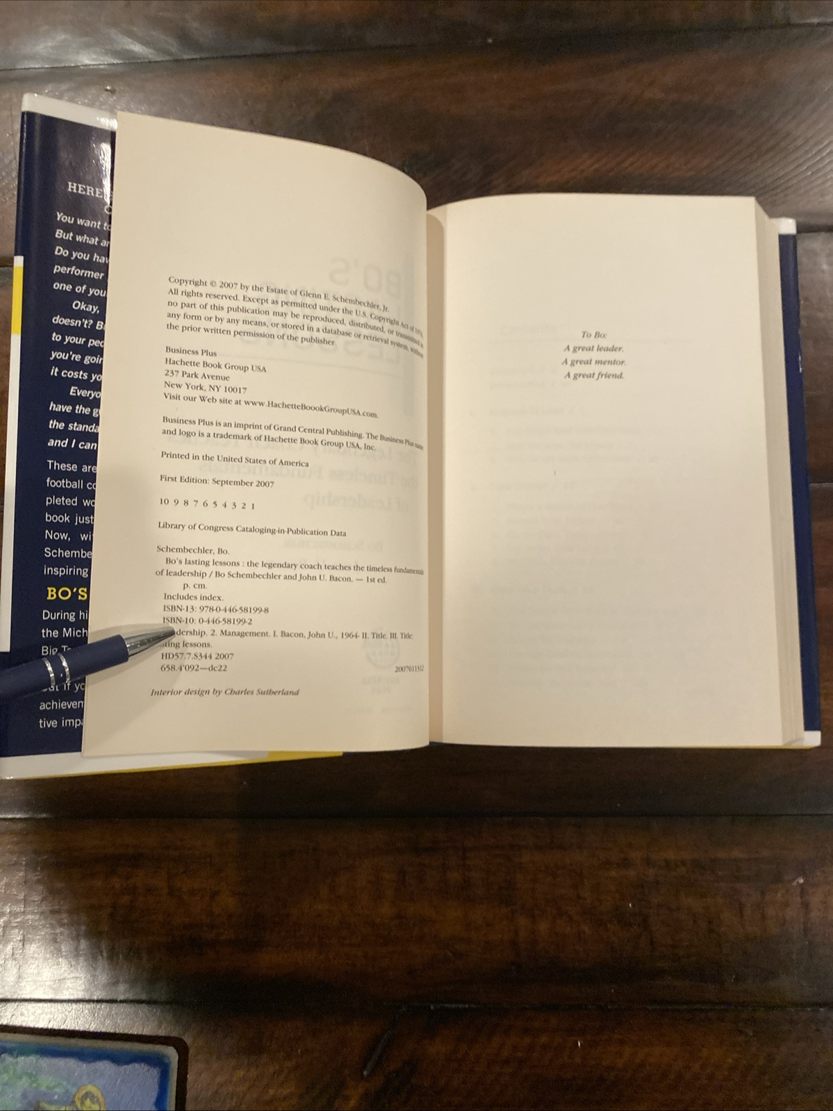 SIGNED Bo’s Lasting Lessons by John U. Bacon U Of M Football