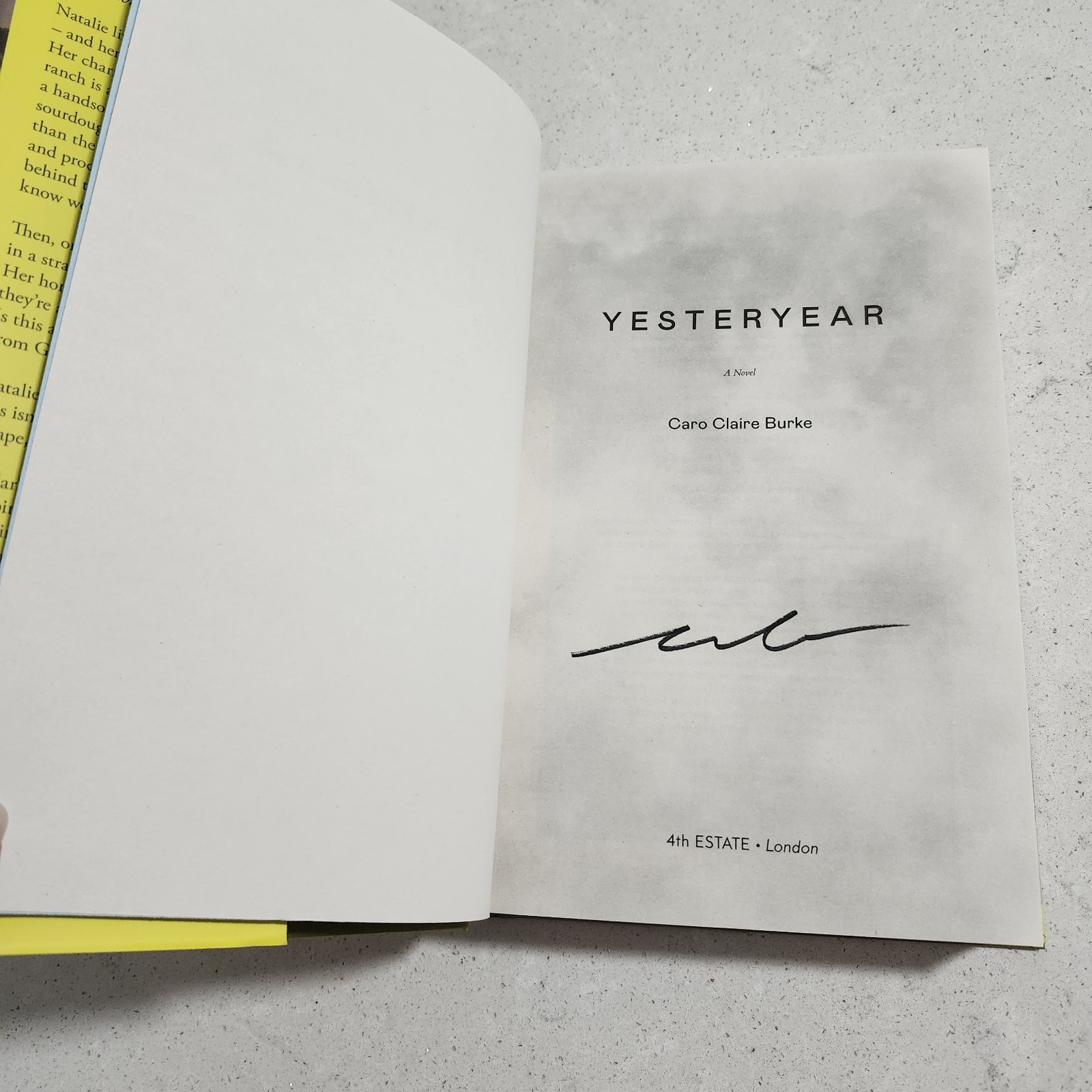 Yesteryear SIGNED Caro Claire Burke UK First Printing Hardcover