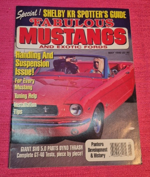 FABULOUS MUSTANGS MAGAZINE MAY 1992 SHELBY KR SPOTTER GUIDE HANDLING SUSPENSION