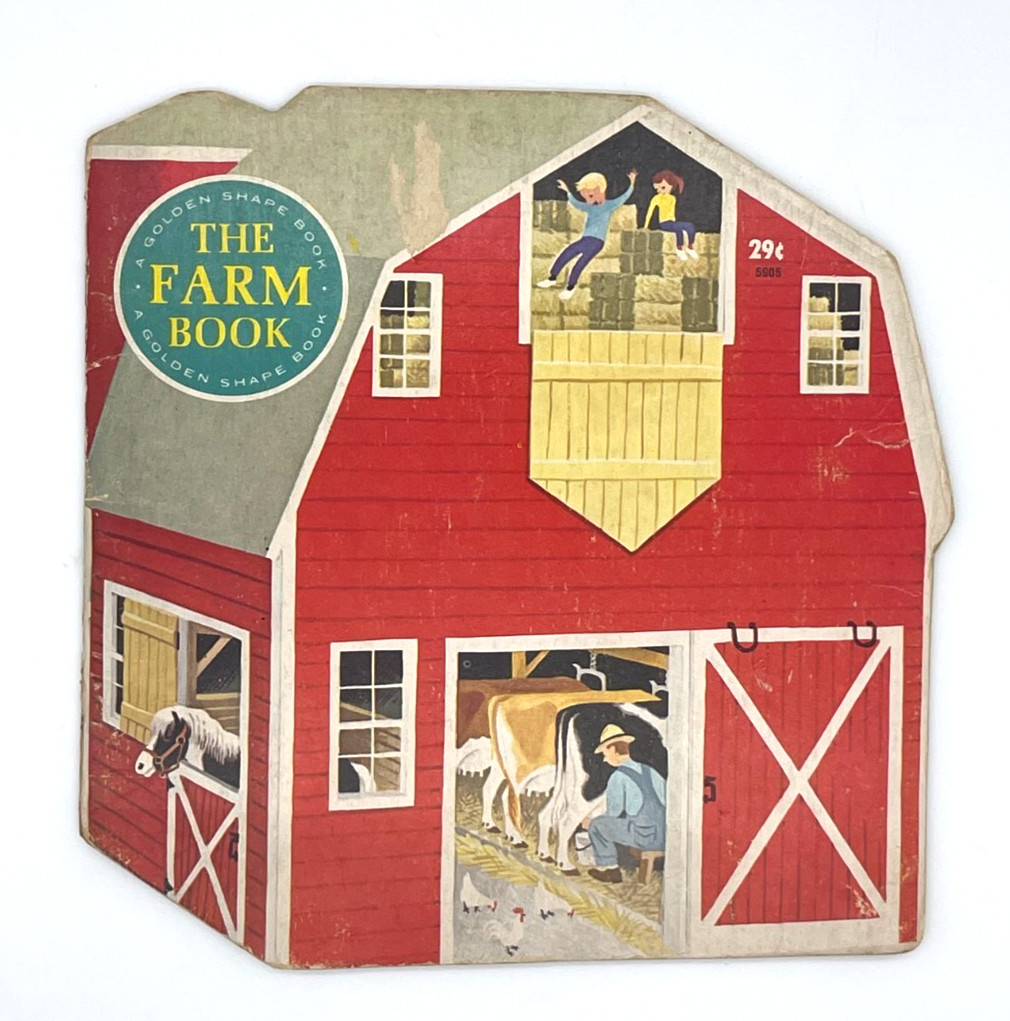 The Farm Book Golden Press Shape Book Vintage 1964 Barn Animal Country Lifestyle