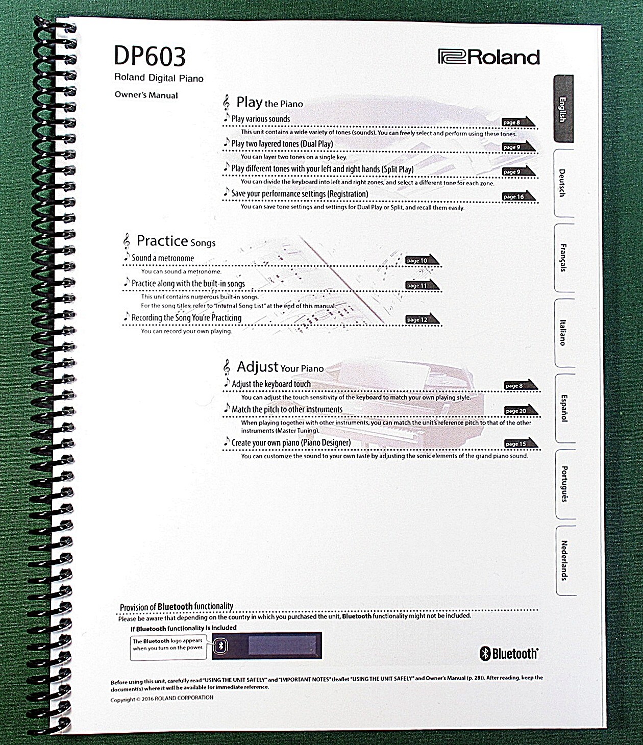 Roland DP603 Owner’s Instruction Manual: 34 Pages & Protective Covers!