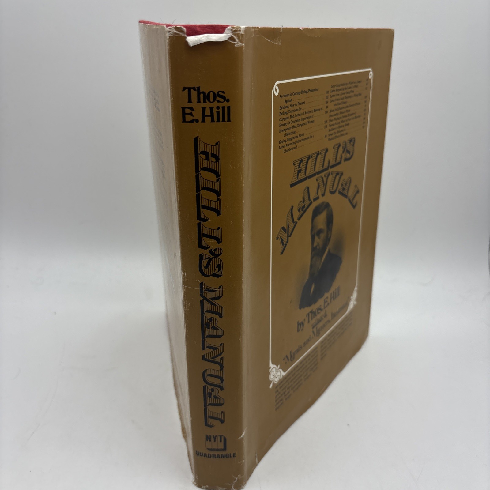 Hill’s Manual Thos. E. Hill 1971 Reissue Victorian Etiquette Guide Dust Jacket