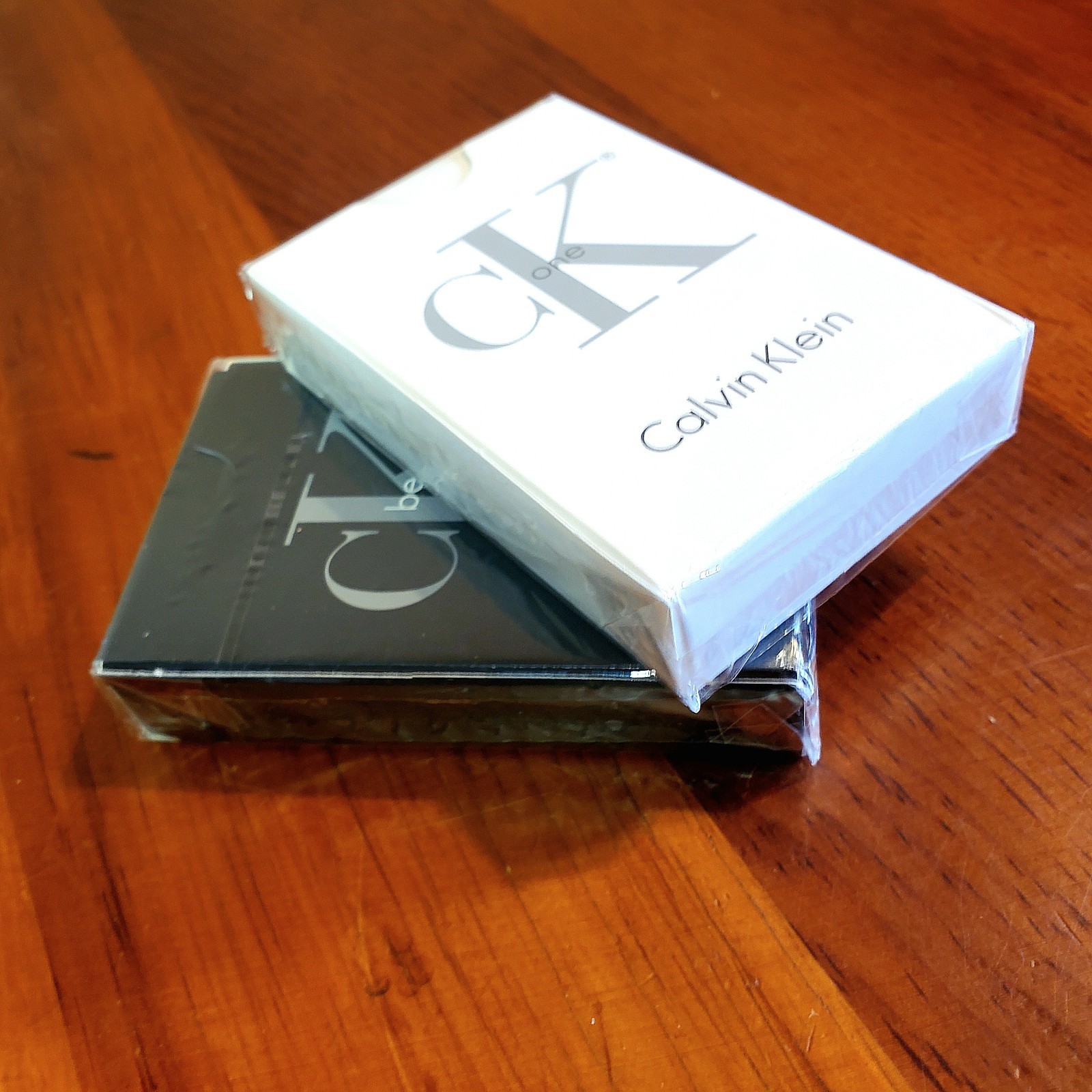 2x Calvin Klein CK Be One Black White Deck 52 Playing Cards Vtg 1994 NEW SEALED