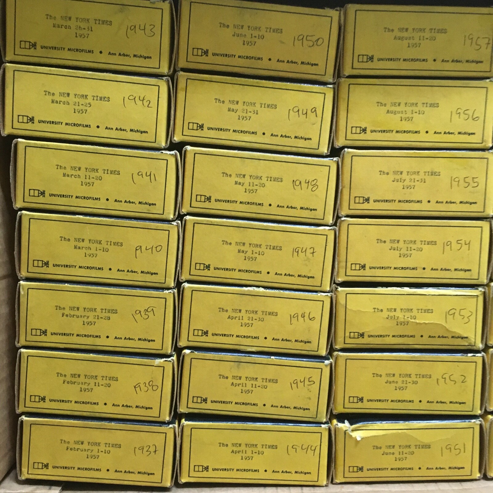 1956-1959 NEW YORK TIMES Microfilm Newspaper Reels All Months (You Choose Month)