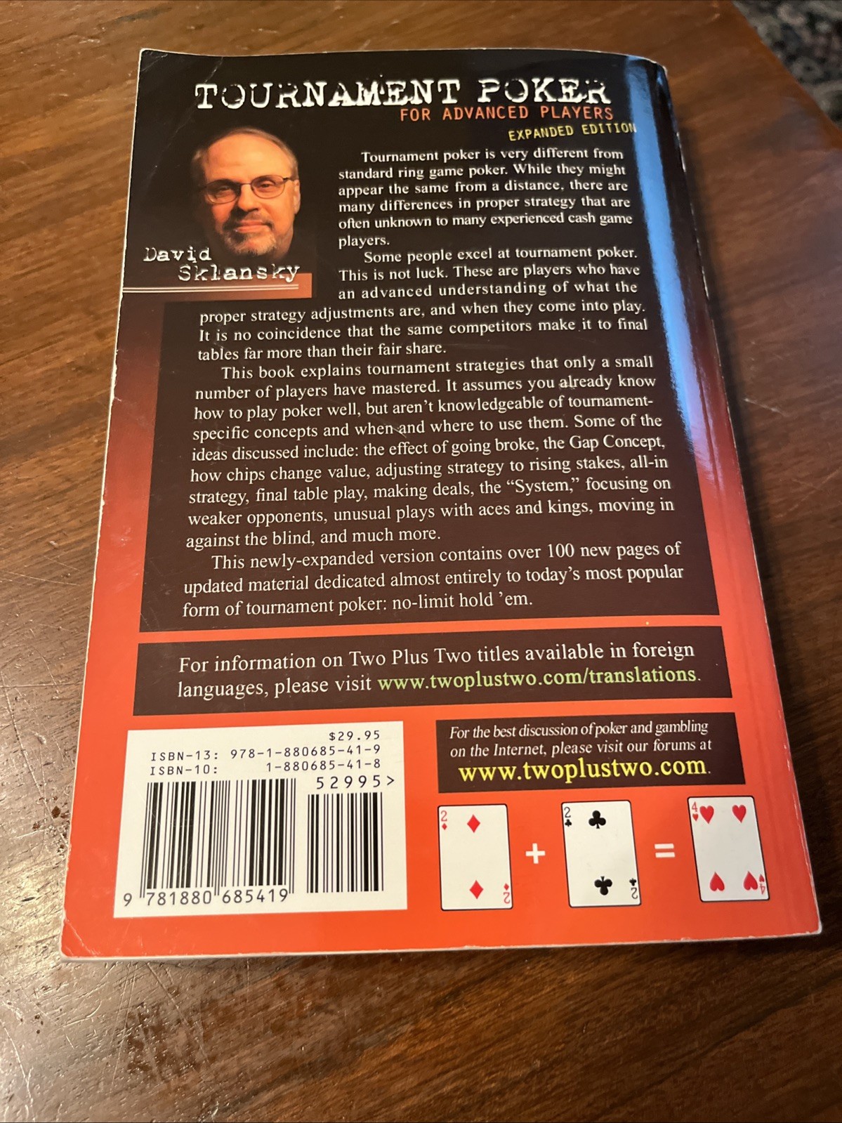 Tournament Poker for Advanced Players: Expanded Edition by David Sklansky 2007