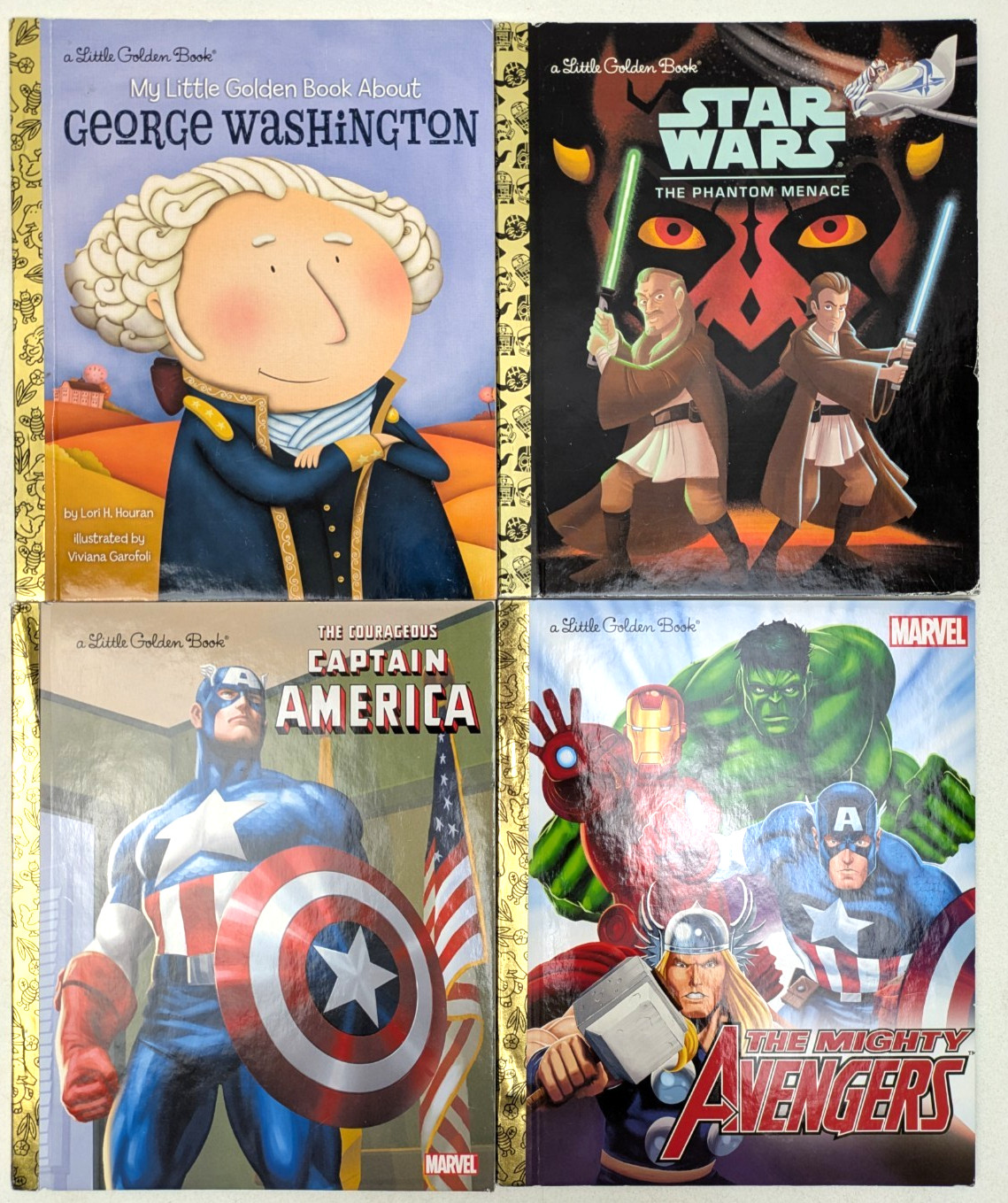 Little Golden Books Mixed Lot Of 35 Modern ~ Star Wars Marvel Biography Disney