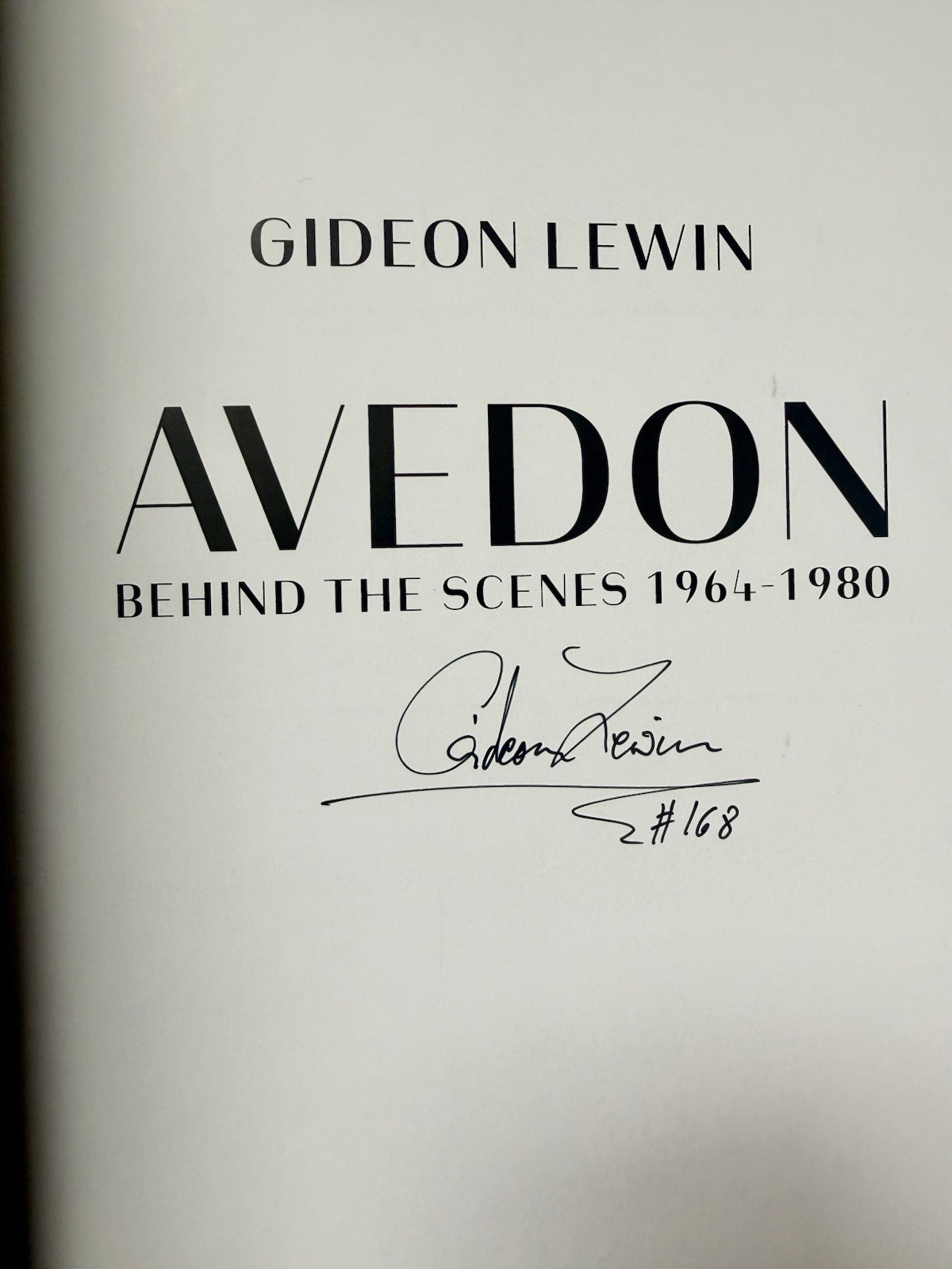 Gideon Lewin Avedon Behind The Scenes 1964-1980 #168/275 Book/Photo SIGNED