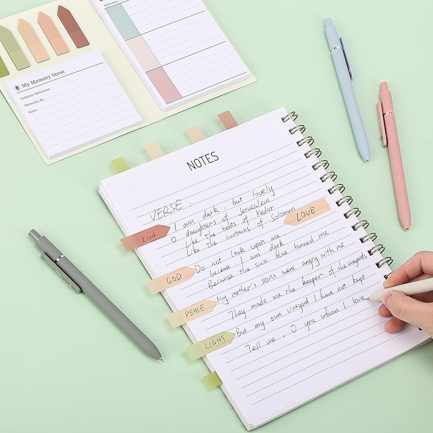 Enhanced Bible Study Experience with 225 Sticky Notes & 125 Tab Set in Vintage
