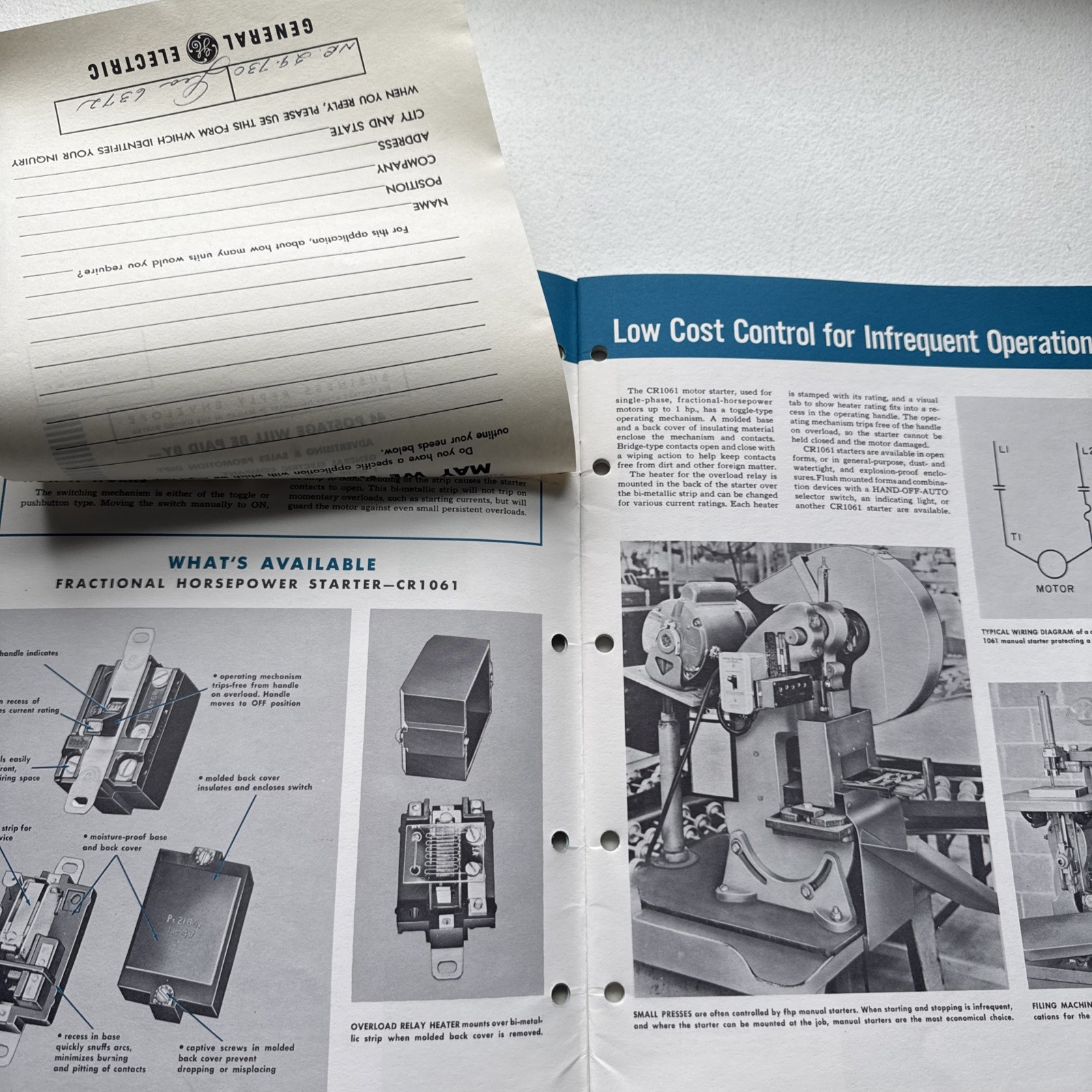 General Electric 1956 General Purpose Control Operation & Application Manual
