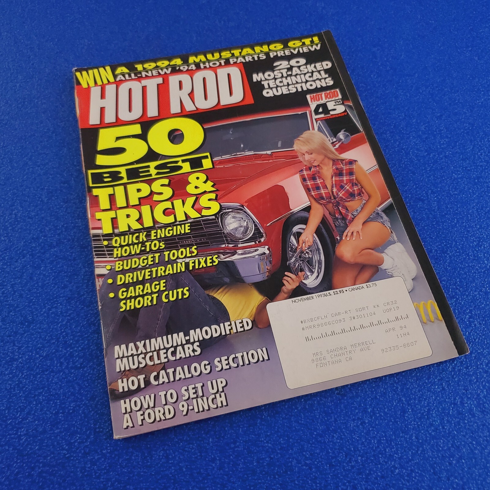 HOT ROD: 50 BEST TIPS & TRICKS QUICK ENGINE HOW TOs NOVEMBER 1993 MAGAZINE