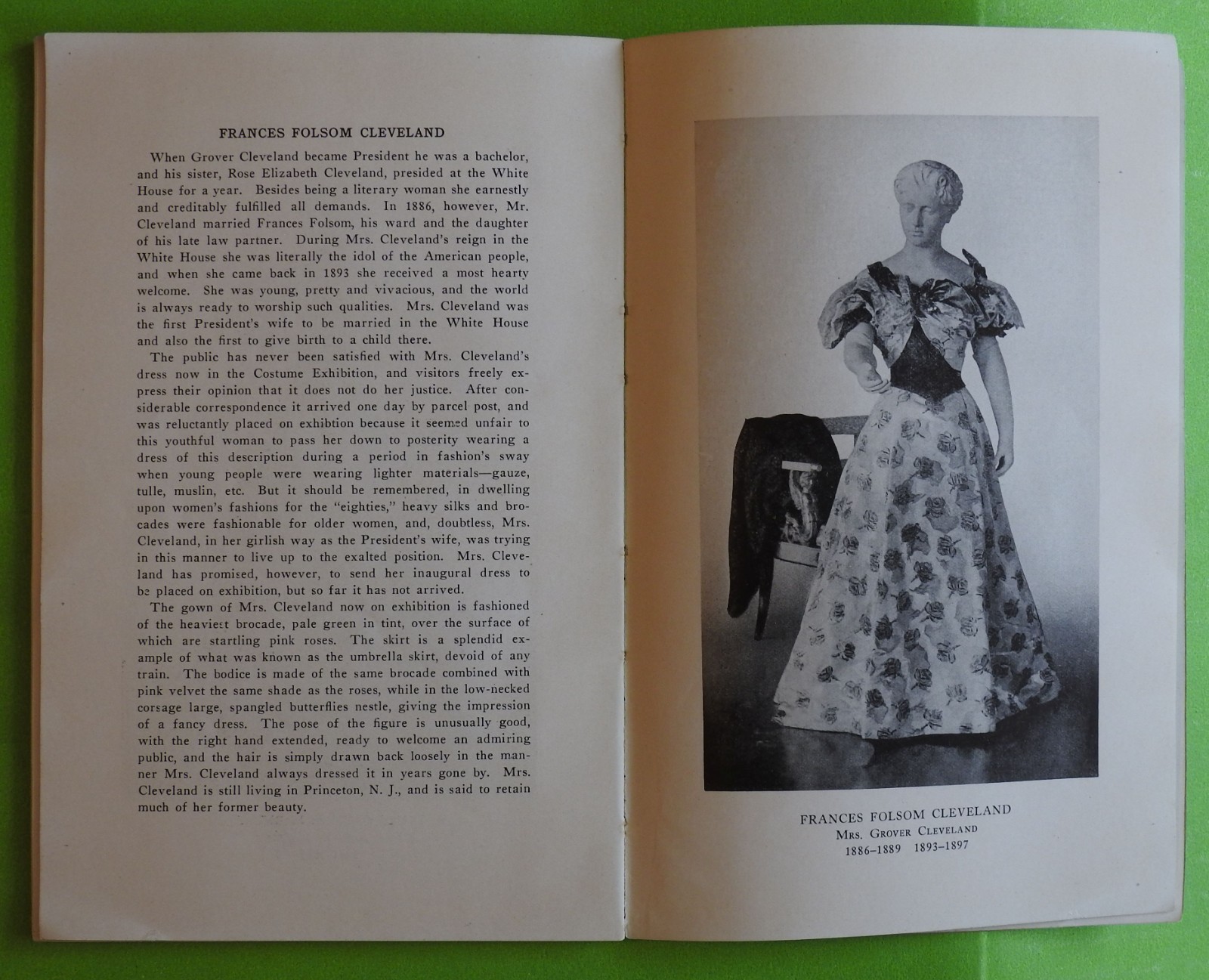 First Lady Dresses, 1925 Book, Costumes of the Mistresses of the White House