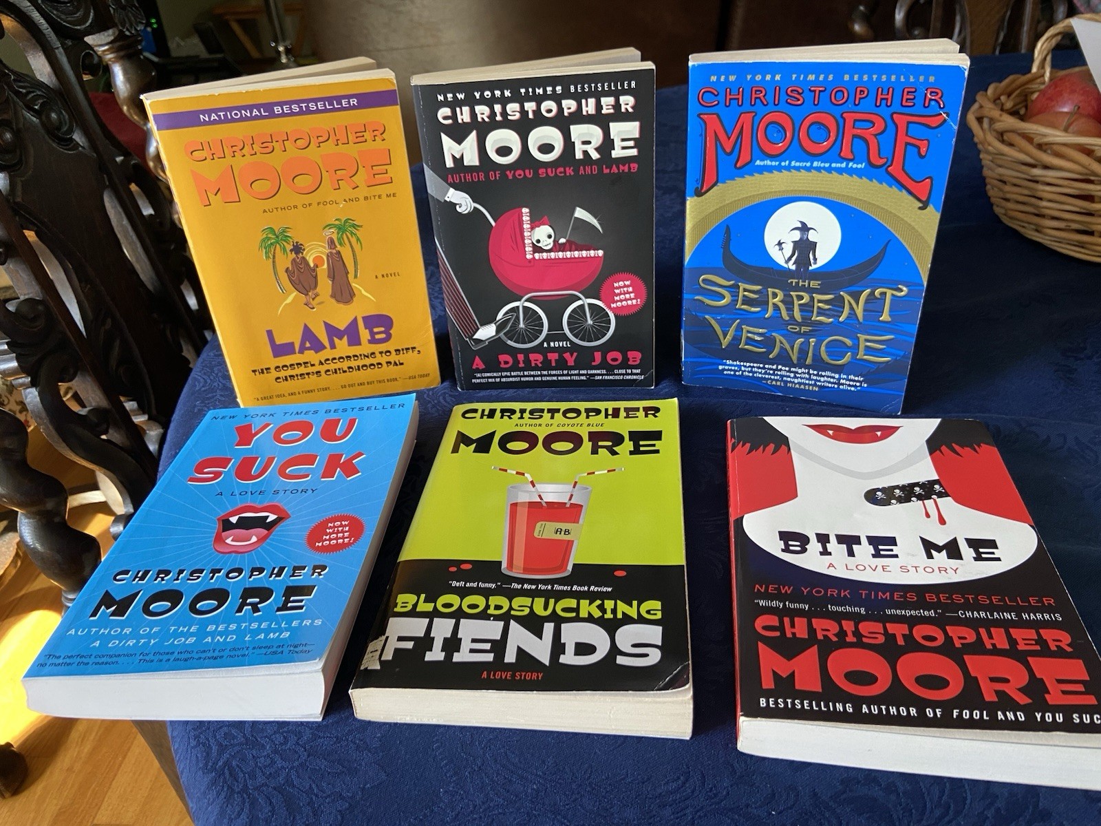 Christopher Moore Book Lot of 6 VG TPB BITE ME, LAMB, DIRTY JOB, YOU SUCK + 2
