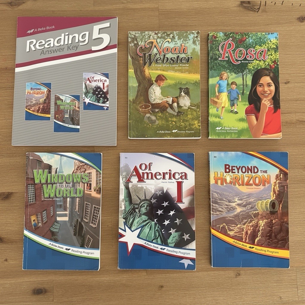 Abeka Reading 5th Grade Lot of 5 Readers Books Plus Teacher Answer Key