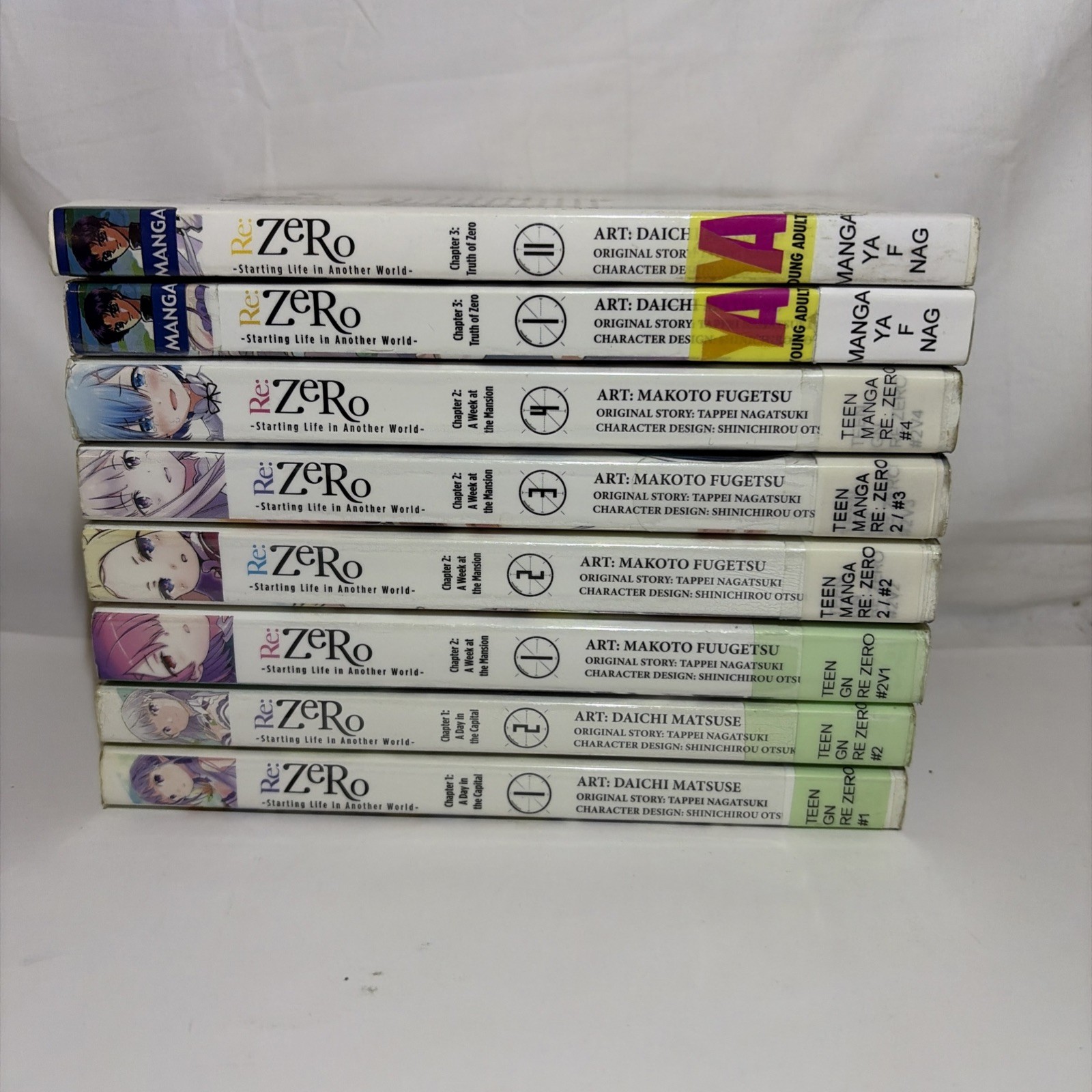 RE ZERO – STARTING LIFE IN ANOTHER WORLD ~ CHAPTERS 1, 2, 3 – Lot Of 8 Manga