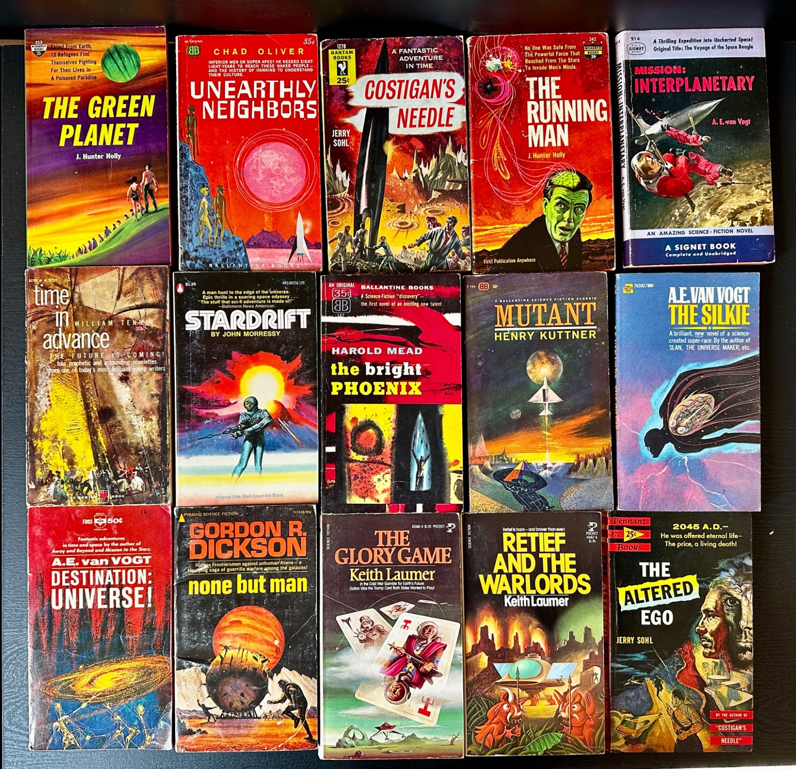 15 VINTAGE SCIENCE FICTION BOOKS- Dickson – Laumer – Holly – Kuttner & more