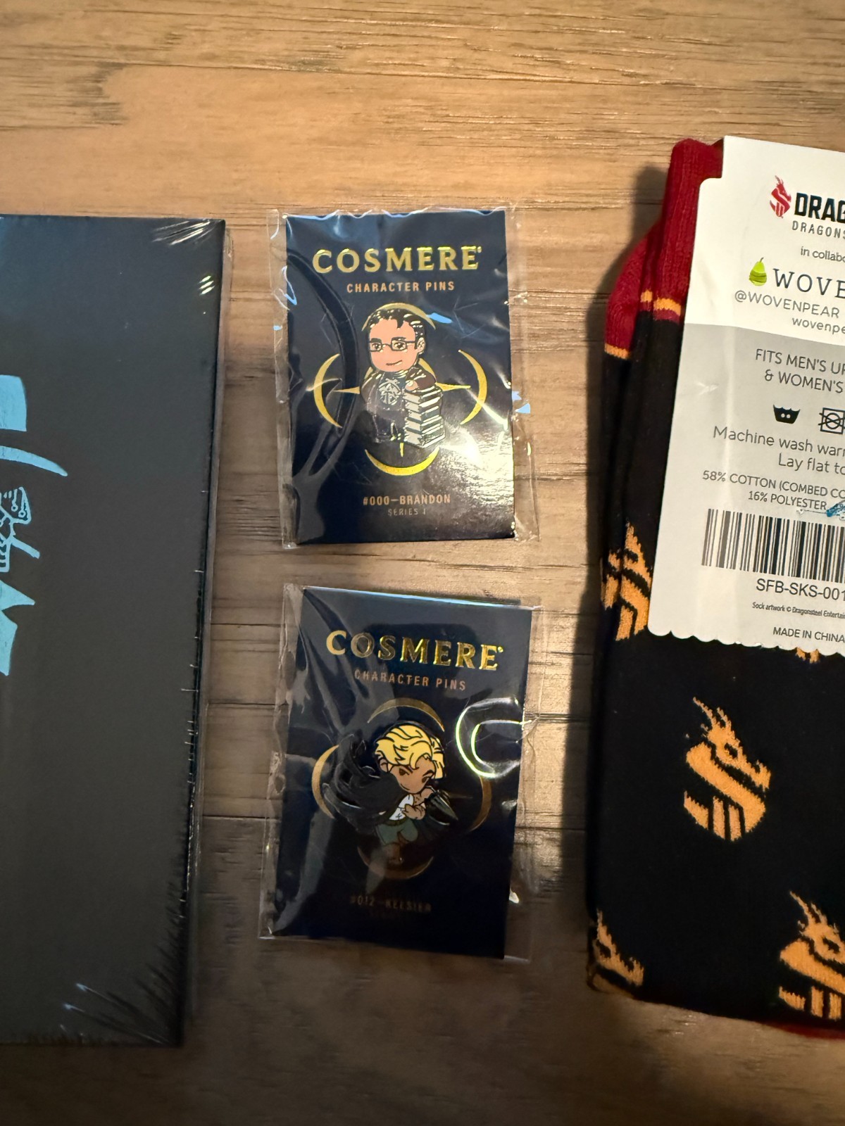 Year of Brandon Sanderson Sanderson Swag Box Dragonsteel Kickstarter With Pins