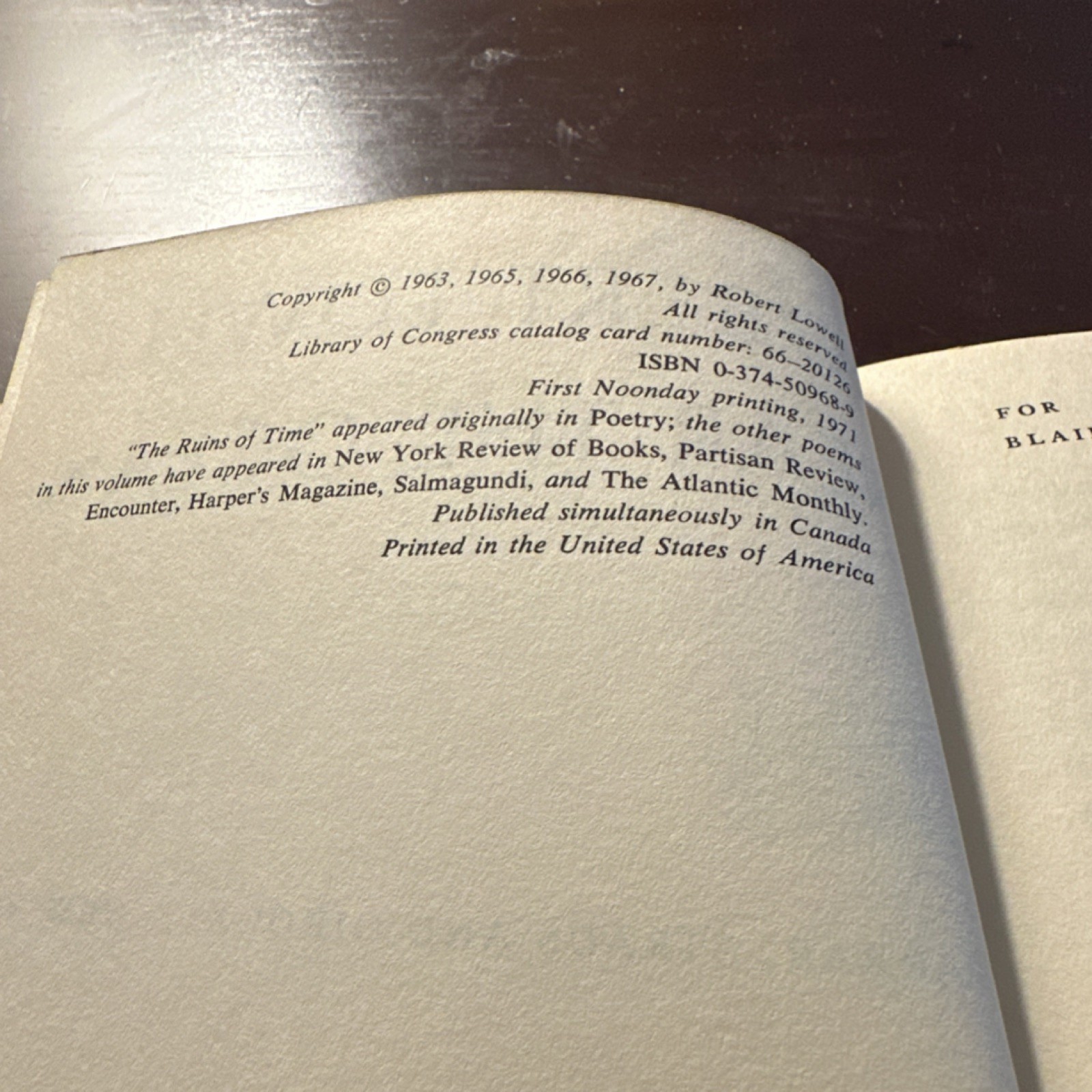 Farrar, Straus and Giroux Robert Lowell Near the Ocean Sidney Nolan Poetry Book