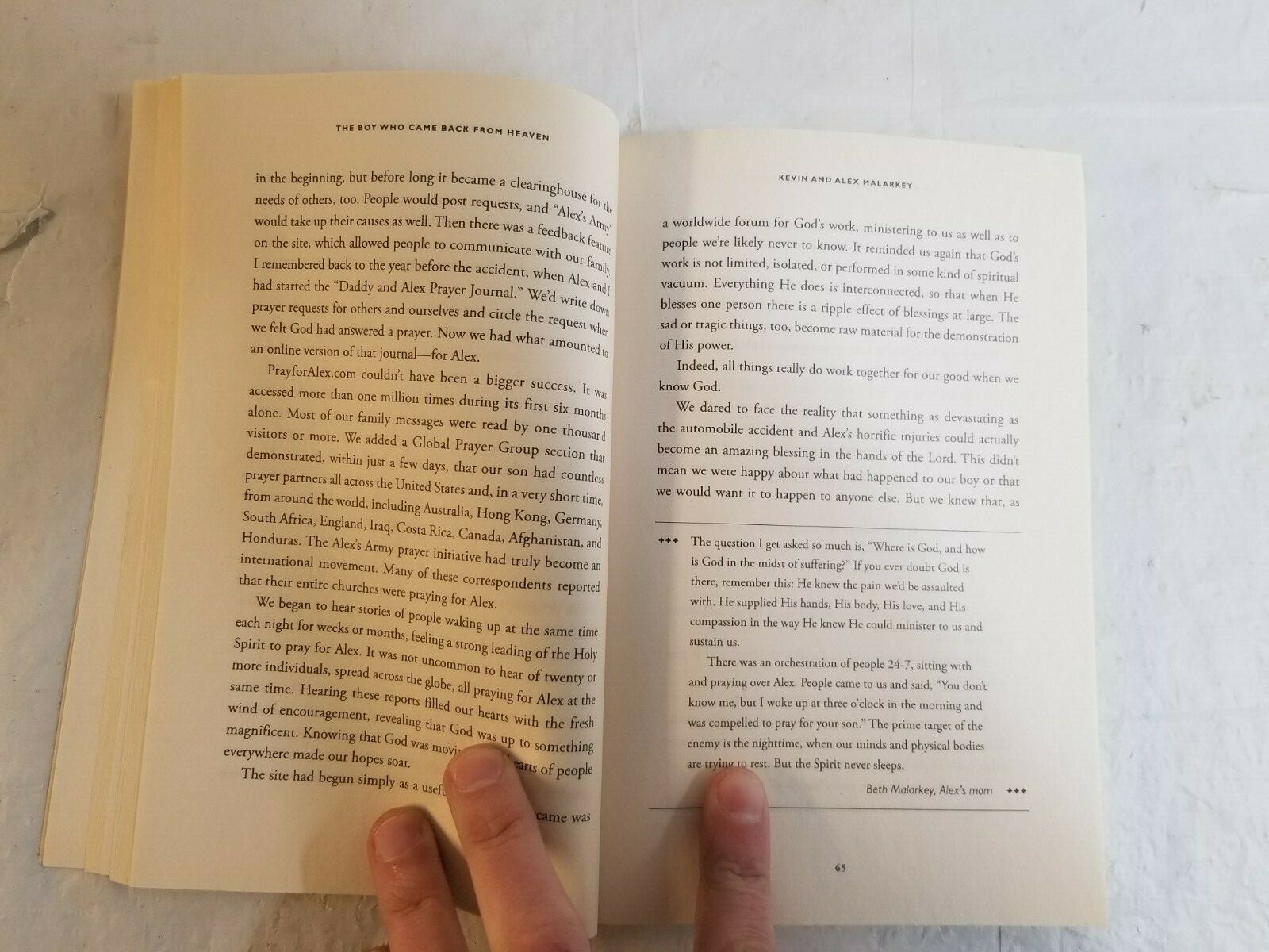 2011 THE BOY WHO CAME BACK FROM HEAVEN Paperback Book by KEVIN & ALEX MALARKEY