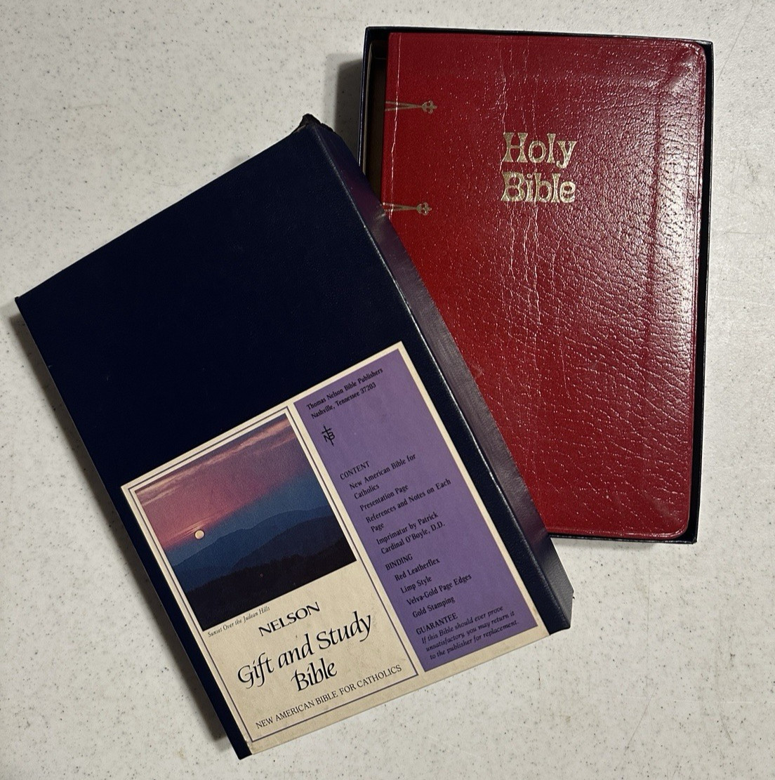 Holy Bible New American Catholic NAB Edition Red Faux Leather 1971 Thomas Nelson