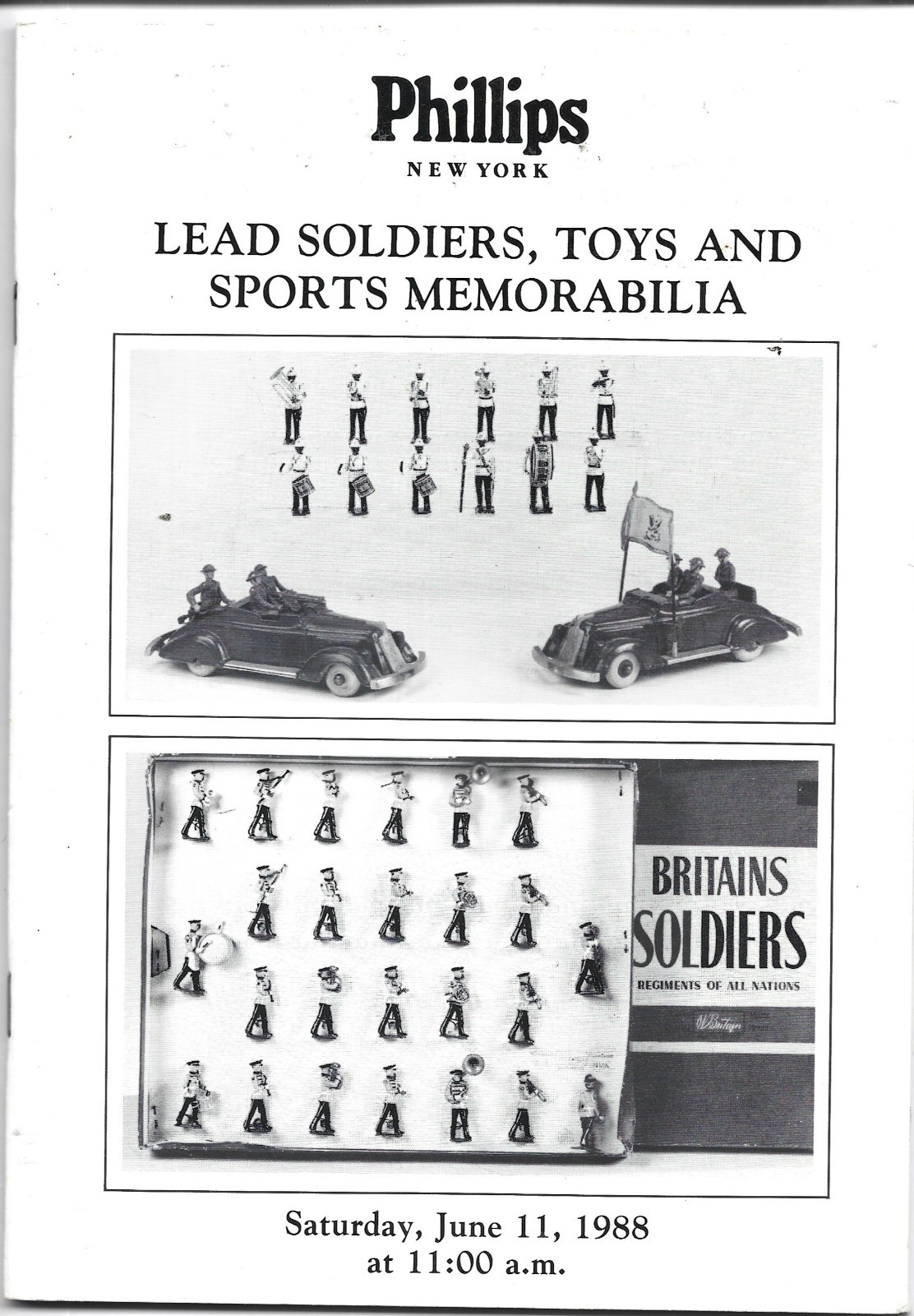 Phillips Catalog-June 11, 1988-Lead Soldiers, Toys-B & W Illustrations-54 pages