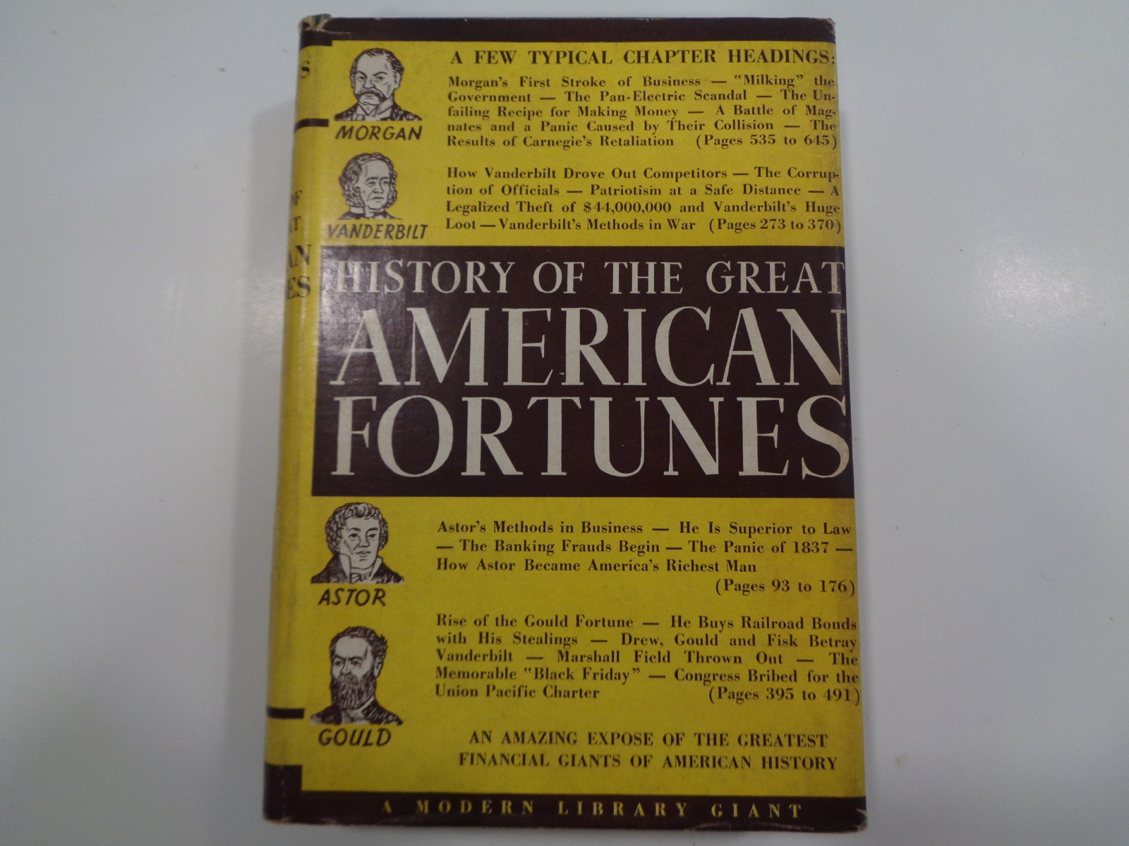 History of Great American Fortunes HBDJ 1st Modern Library Giant G30 Hardcover
