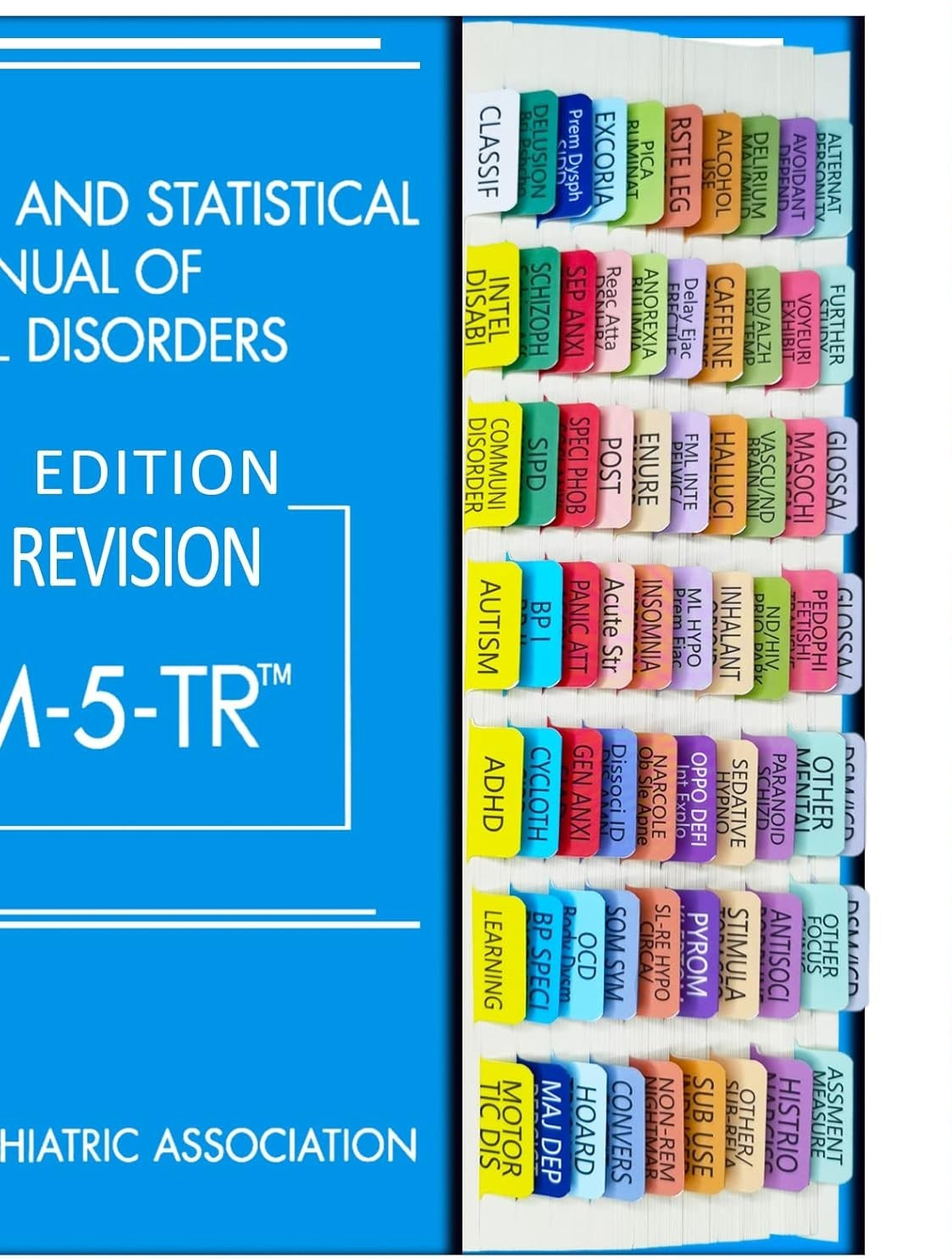 DSM-5-TR Paperback book with Color-Coded Index Tabs isbn 978-0890425763