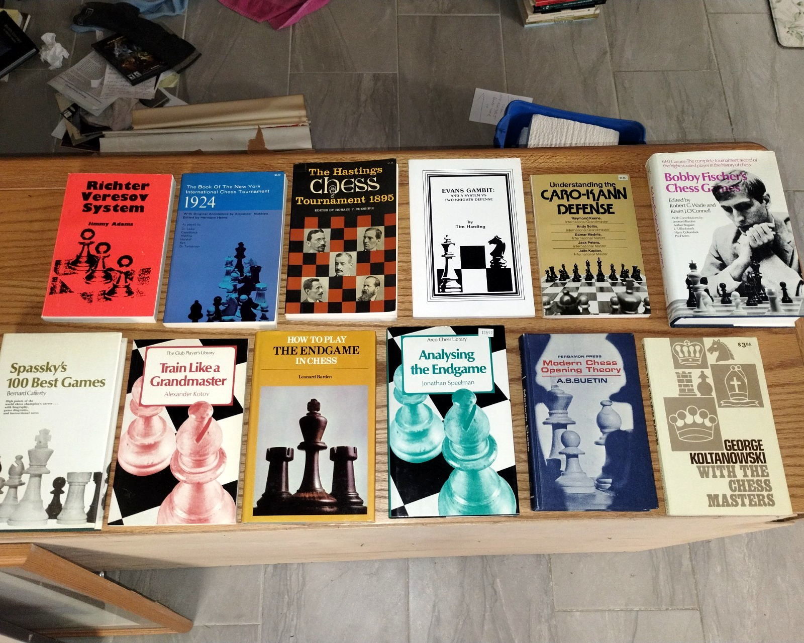 Vintage 1st ED Bobby Fischer CHESS Spassky Endgame Book Lot 12 HC/DJ PB Unread!