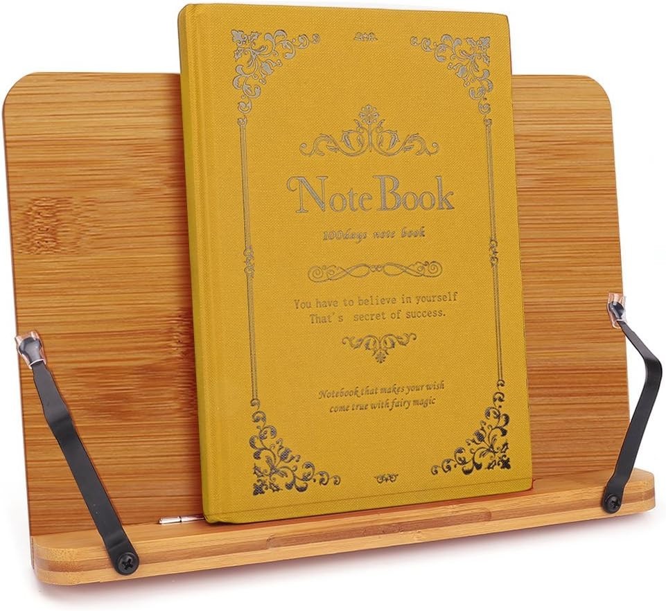 Portable Bamboo Book Holder – Sturdy, Adjustable Design for Cooking & Reading
