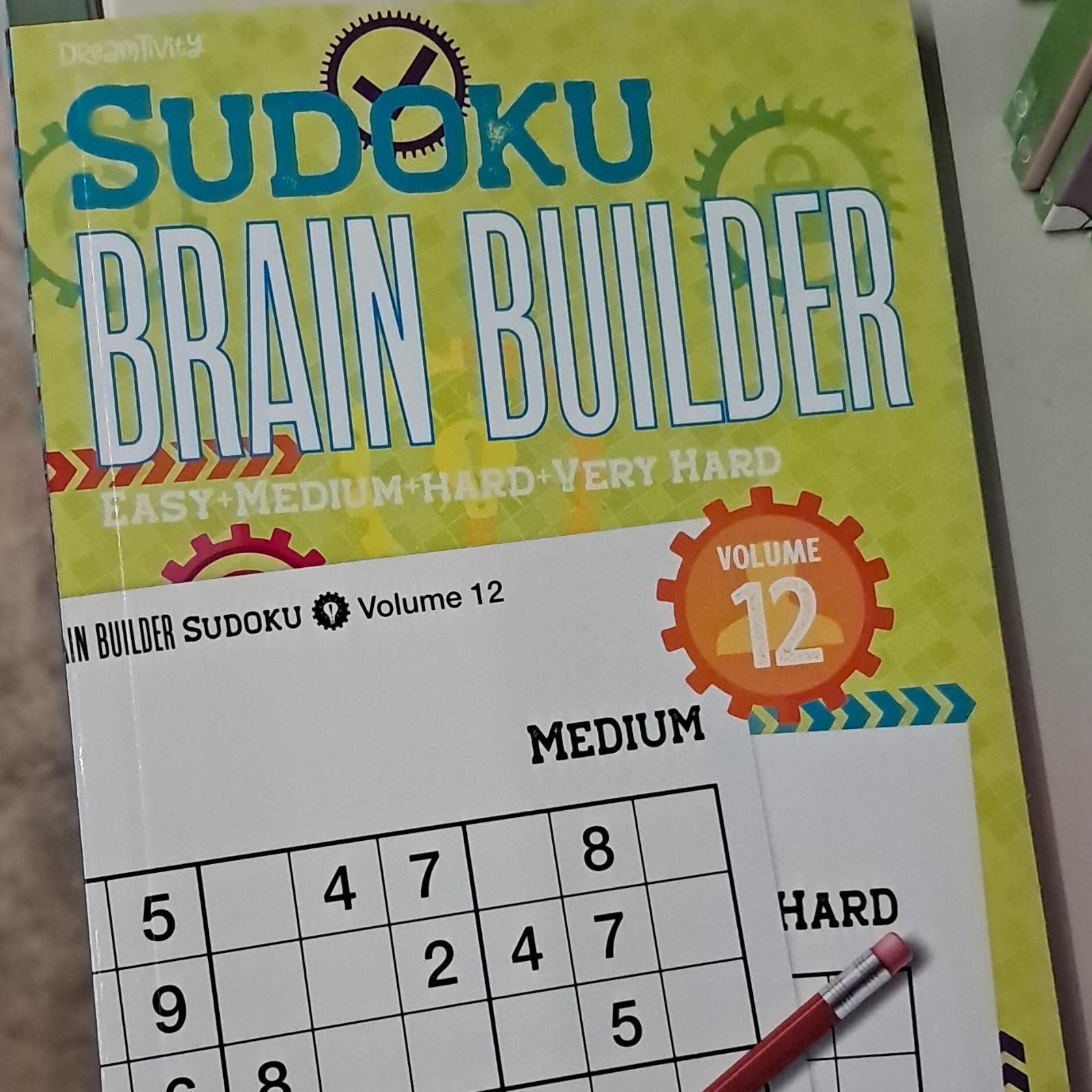 Dreamtivity Sudoku Brain Builder Volume 12 Easy Medium Hard Very Hard Puzzles