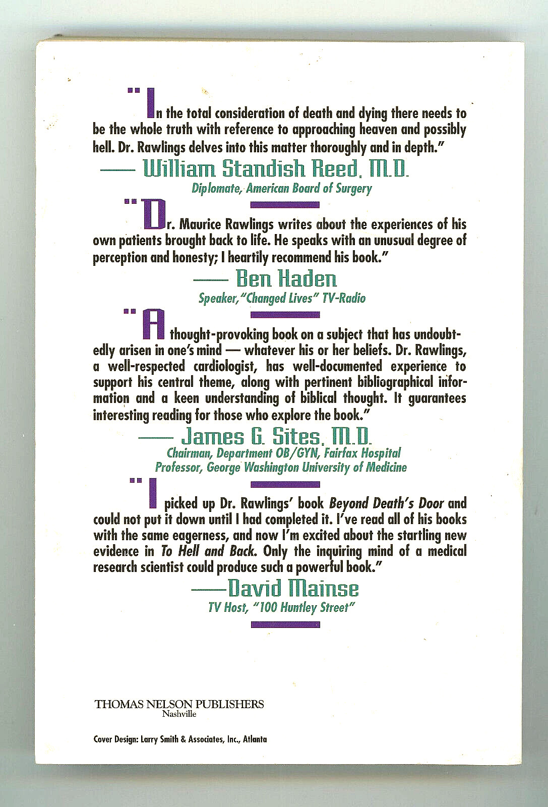 To Hell & Back Paperback Book by Maurice Rawlings 266 pages 7 3/4″ x5 1/8″x 3/4″