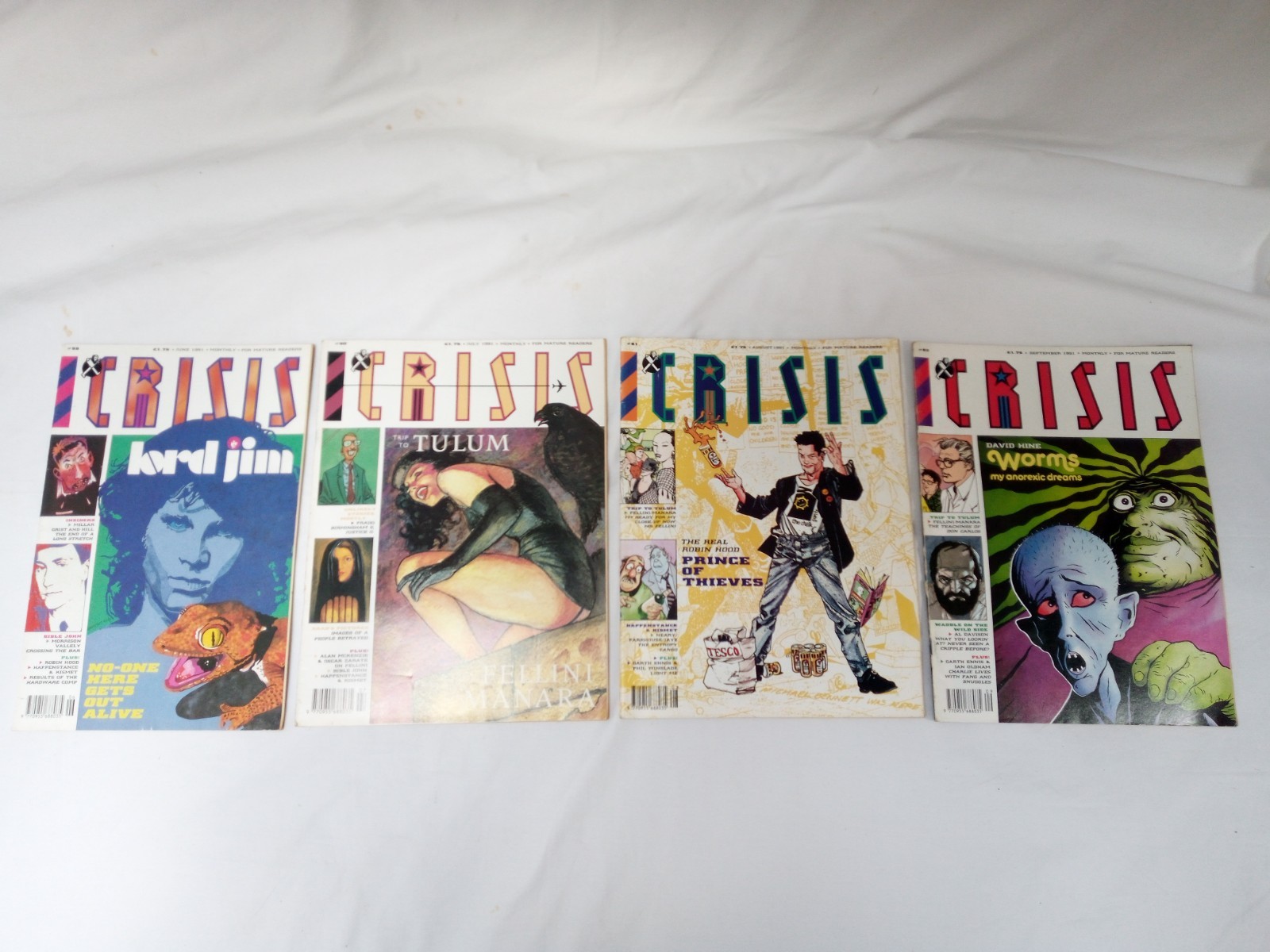 Crisis Comic 2000 AD #59 to #62 4 Issues Bundle 1991 Fine ~ Very Good