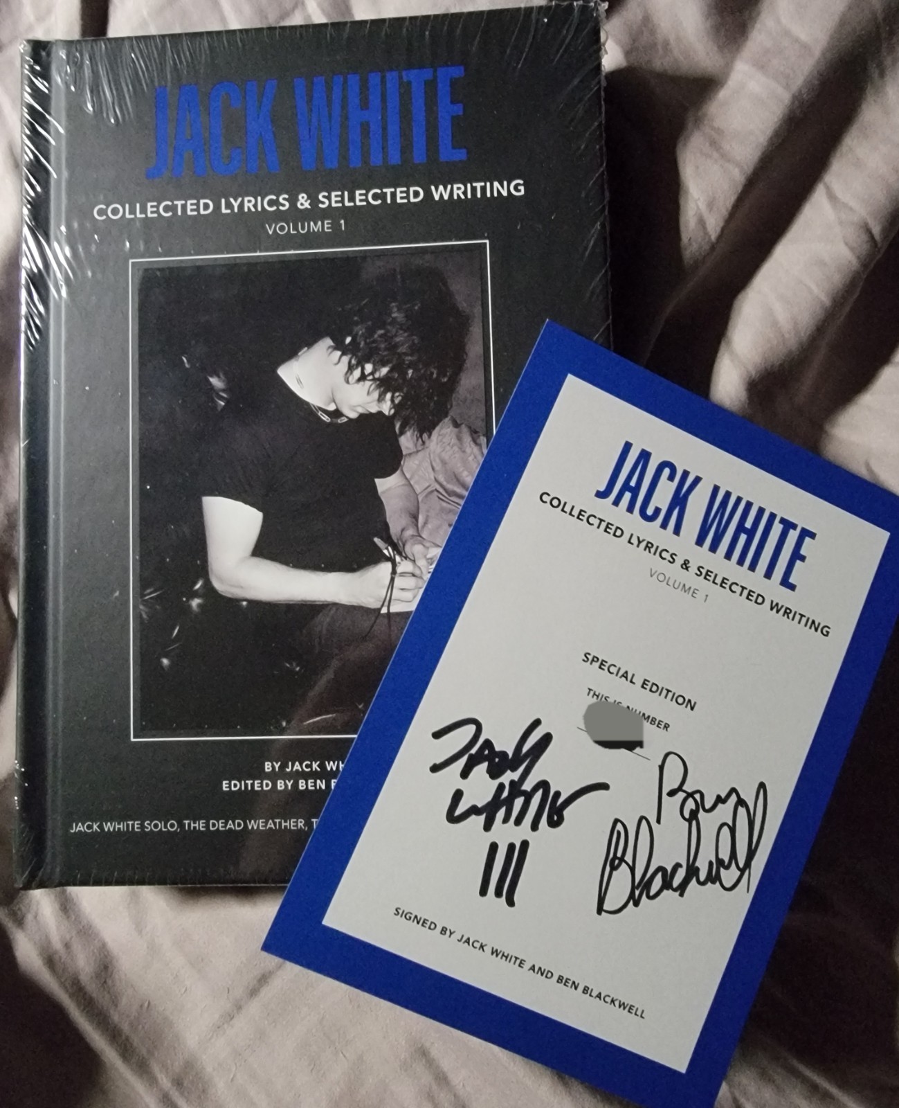 JACK WHITE SIGNED BOOK Collected Lyrics BLACKWELL Stripes Will Pass Psa HOF SNL