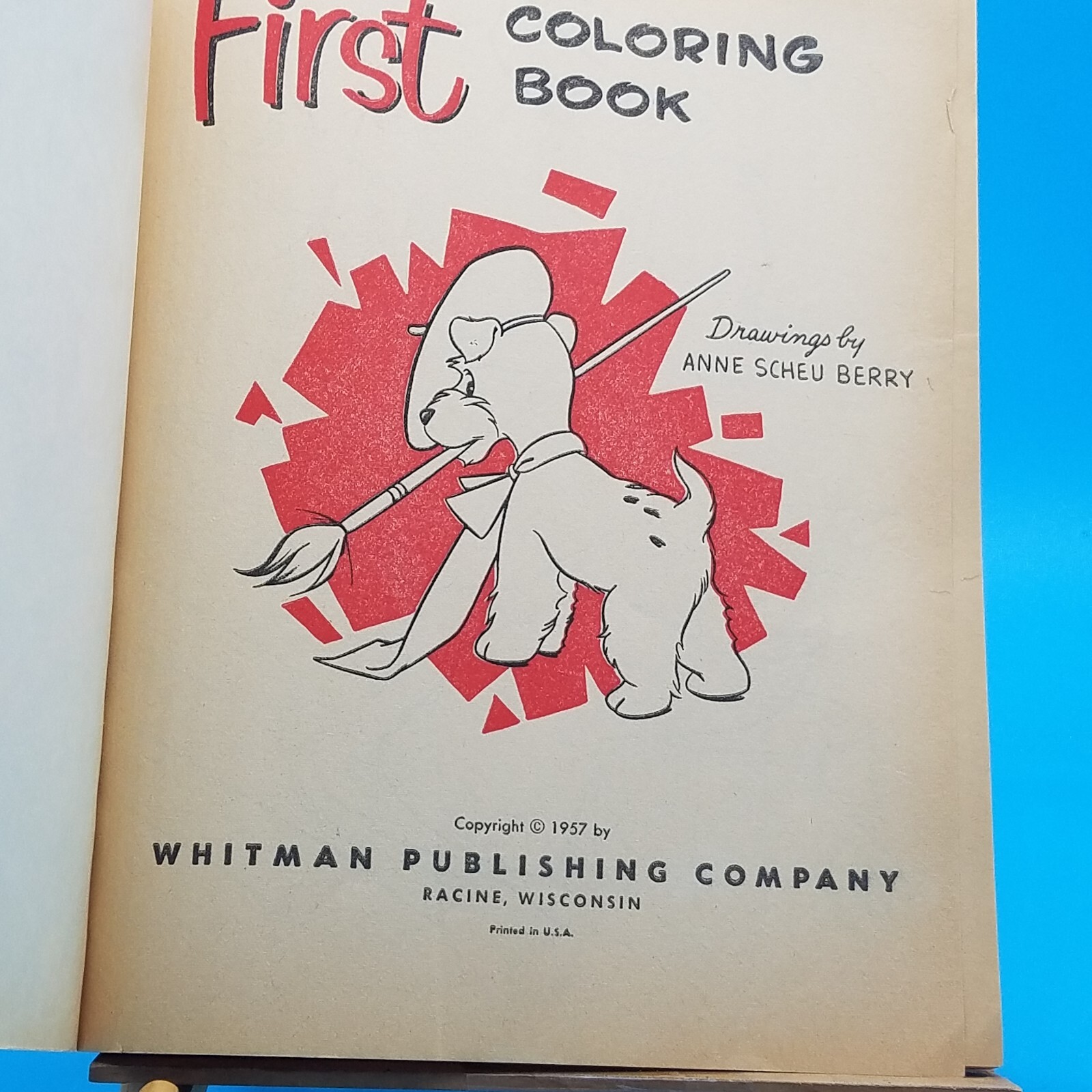 First coloring book Whitman 1957 number1220 one page color in it