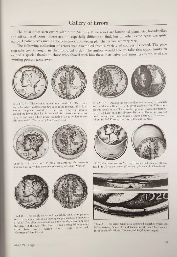 The Complete Guide to Mercury Dimes By David Lange Hardcover Coin Collector Gift