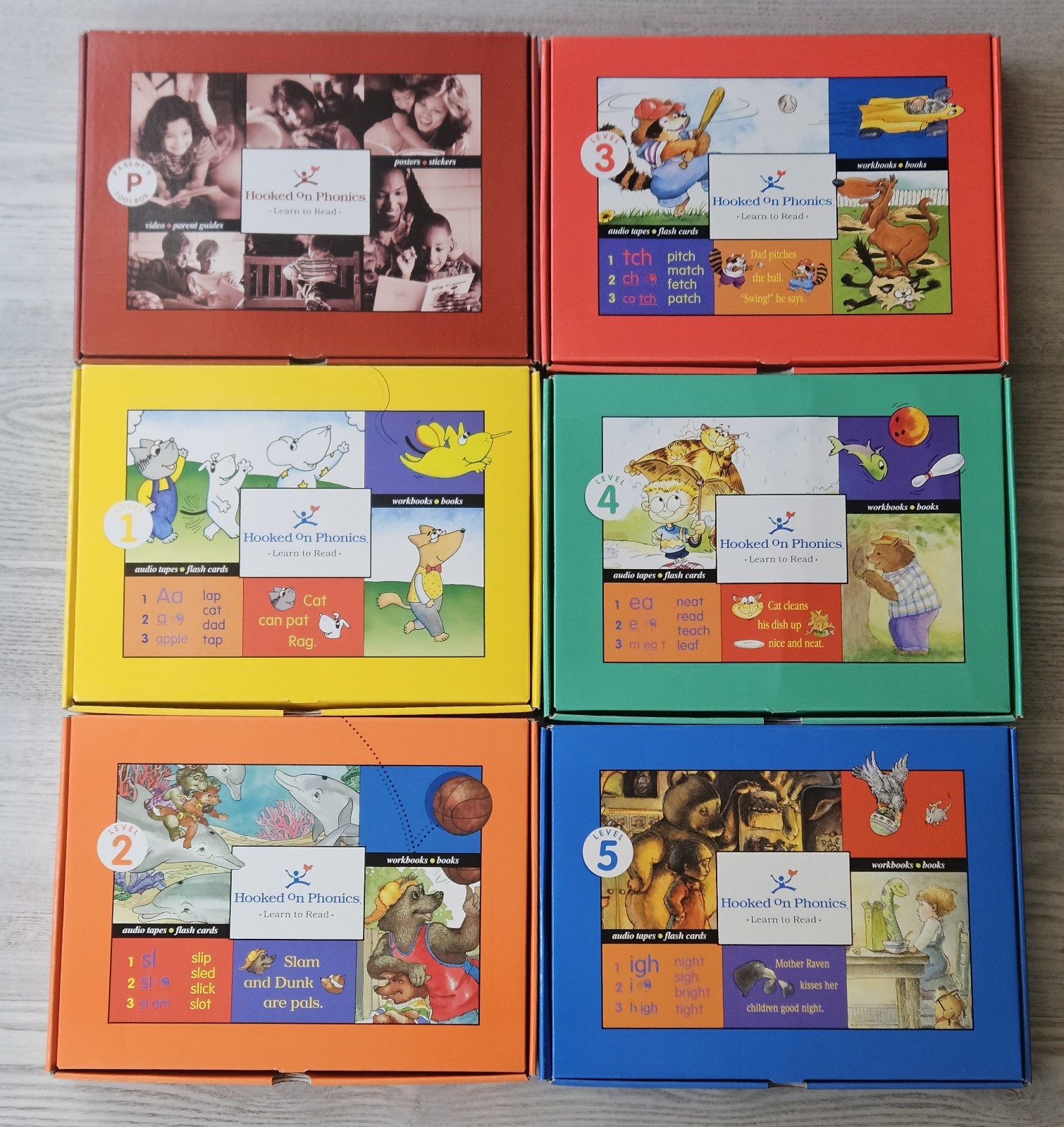 Hooked on Phonics Learn To Read Books Set Levels 1 – 5 Parent Kit Homeschool