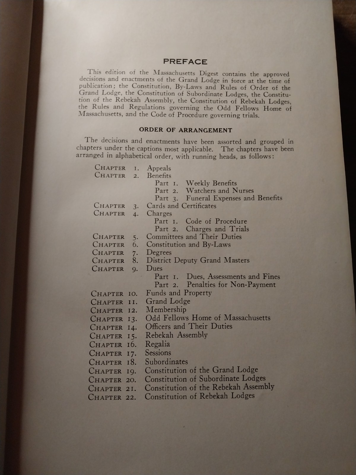 ODD FELLOWS Massachusetts Digest – Laws Decisions Enactments of Grand Lodge 1912